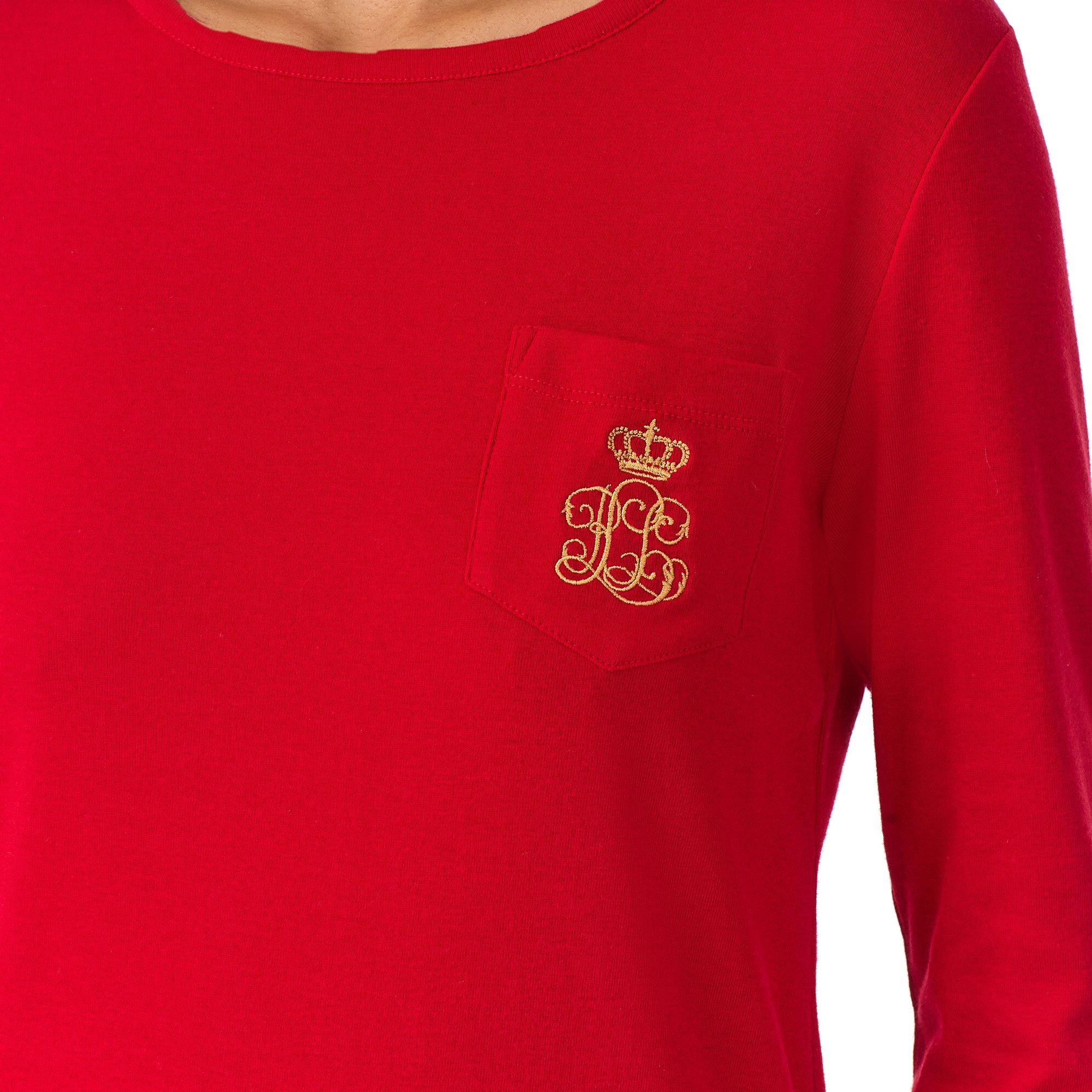 Red Plaid - Lauren by Ralph Lauren - Women's Logo Fleece Long Sleeve Pyjama Sets - 3