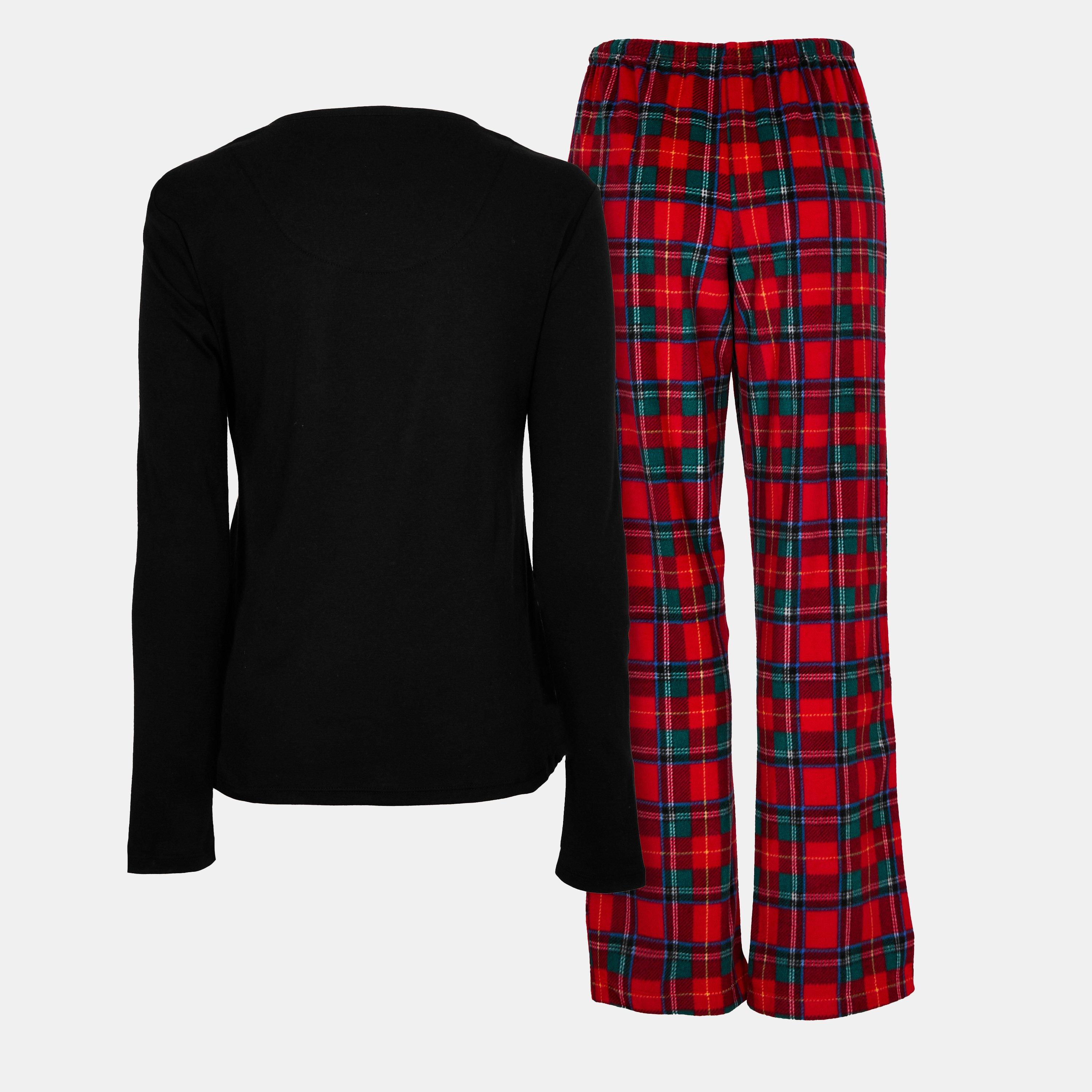 Red Plaid - Lauren by Ralph Lauren - Women's Logo Fleece Long-Sleeve Pyjama Sets - 2
