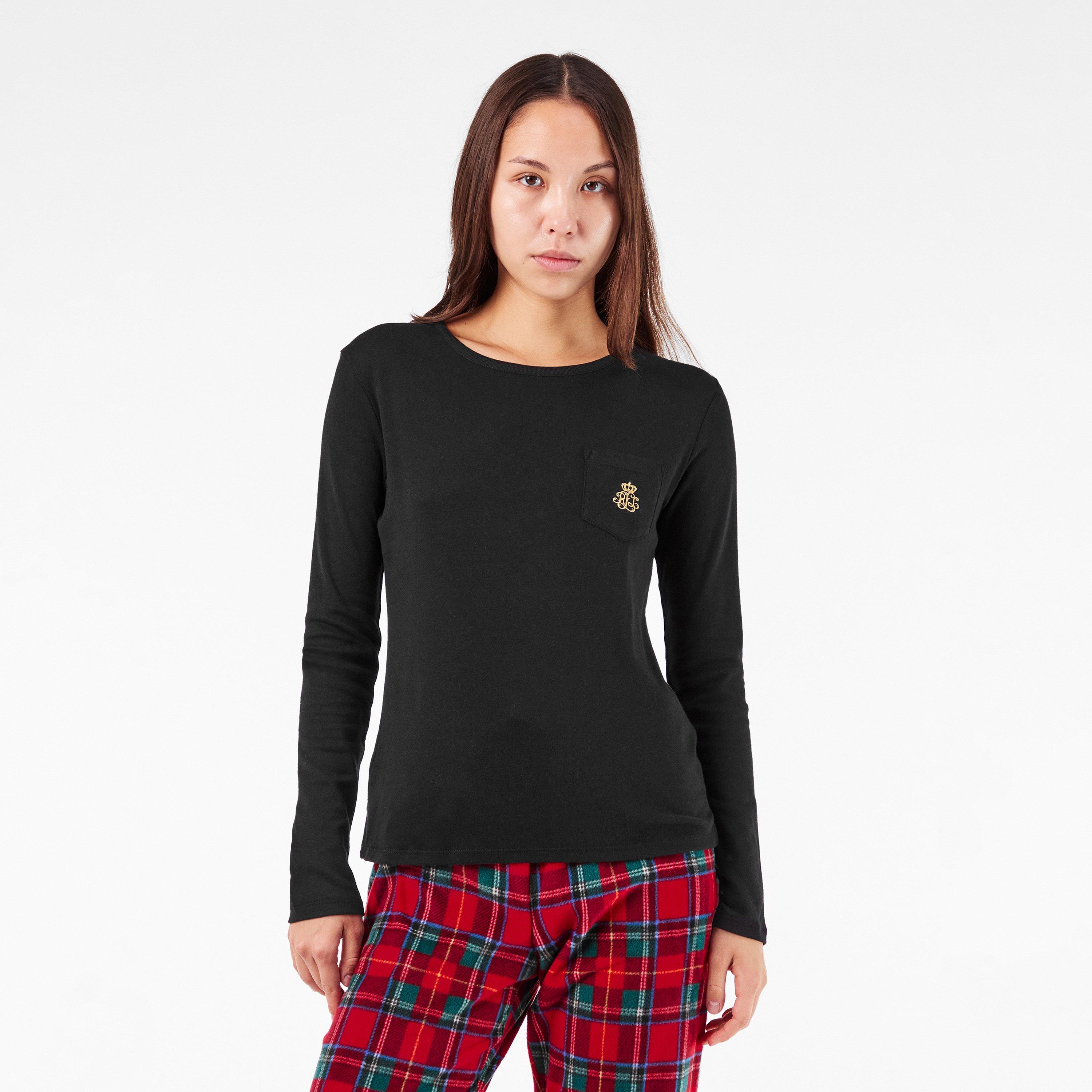 Red Plaid - Lauren by Ralph Lauren - Women's Logo Fleece Long-Sleeve Pyjama Sets - 3