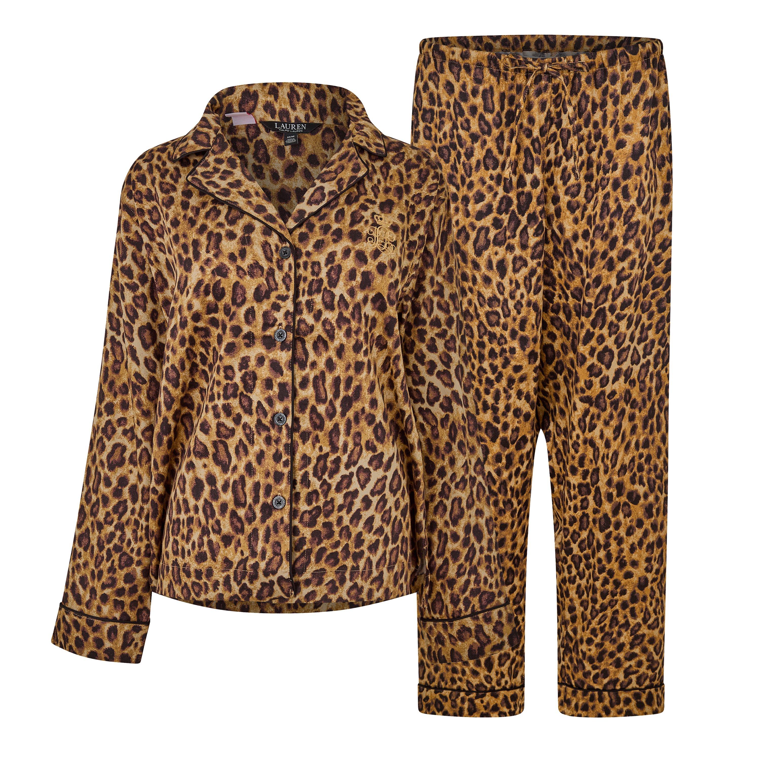 Leopard - Lauren by Ralph Lauren - Women's Long Sleeve Sateen Pyjama Sets - 1