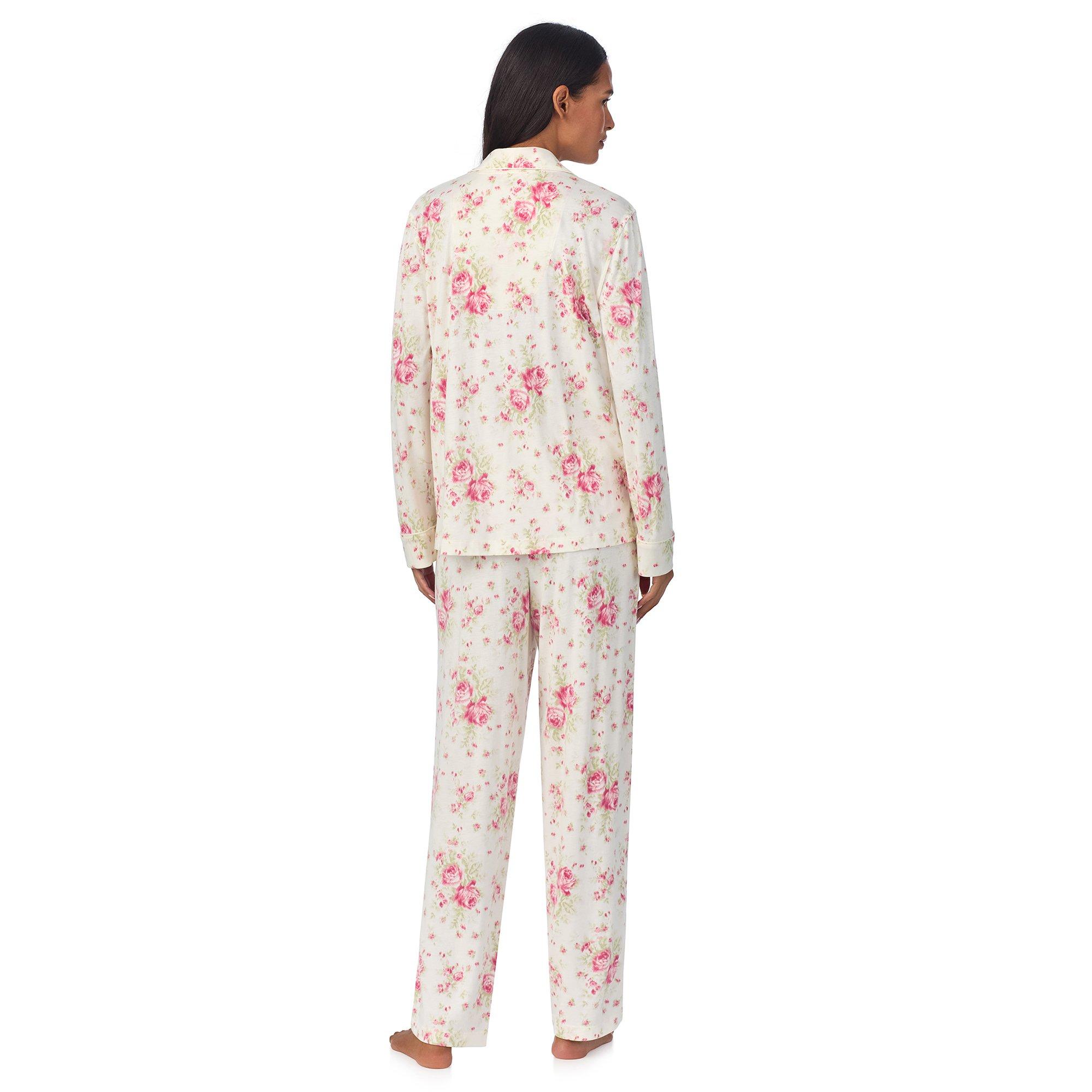 Ivory Floral - Lauren by Ralph Lauren - Women's Knitted Long Sleeve Pyjama Set - 2