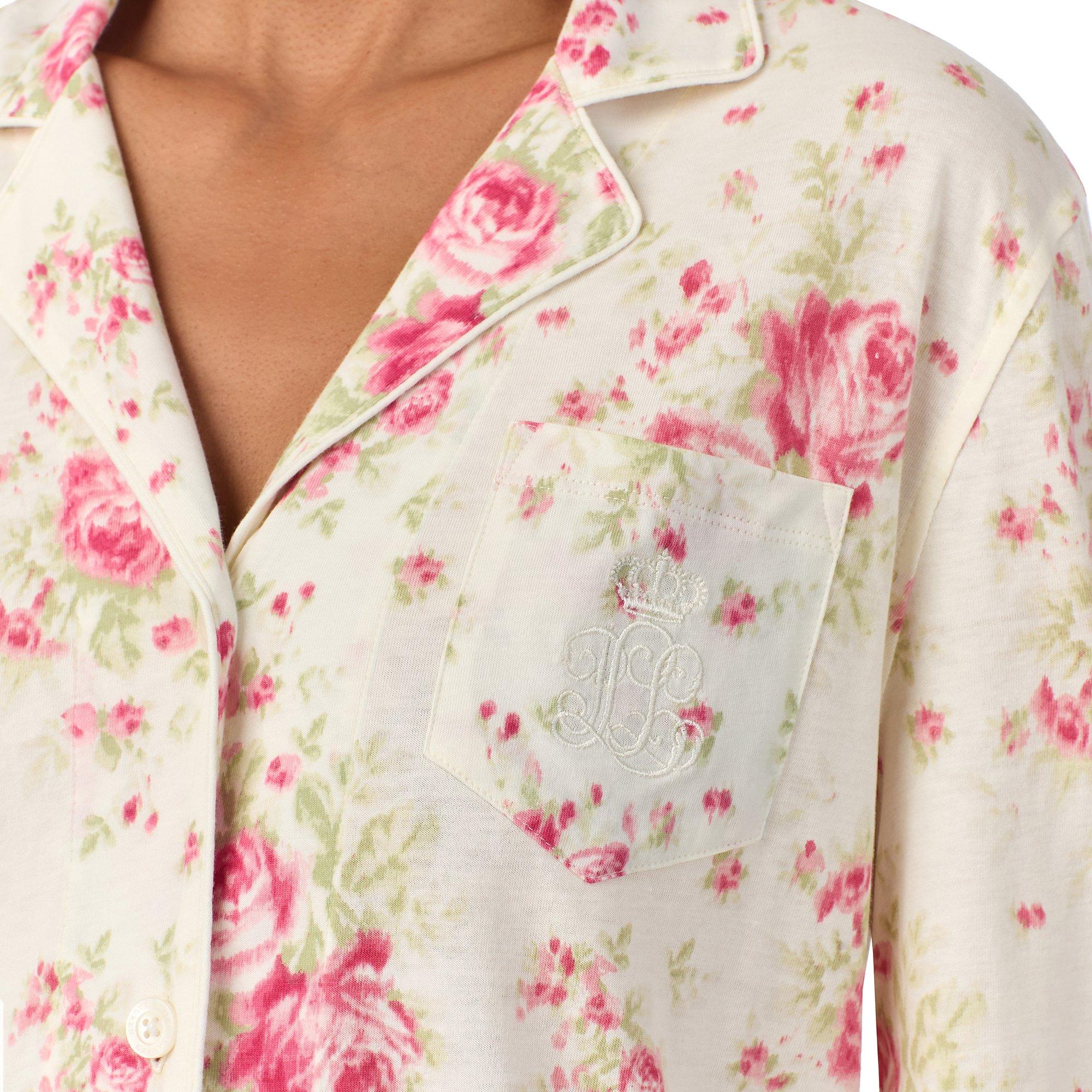 Ivory Floral - Lauren by Ralph Lauren - Women's Knitted Long Sleeve Pyjama Set - 3