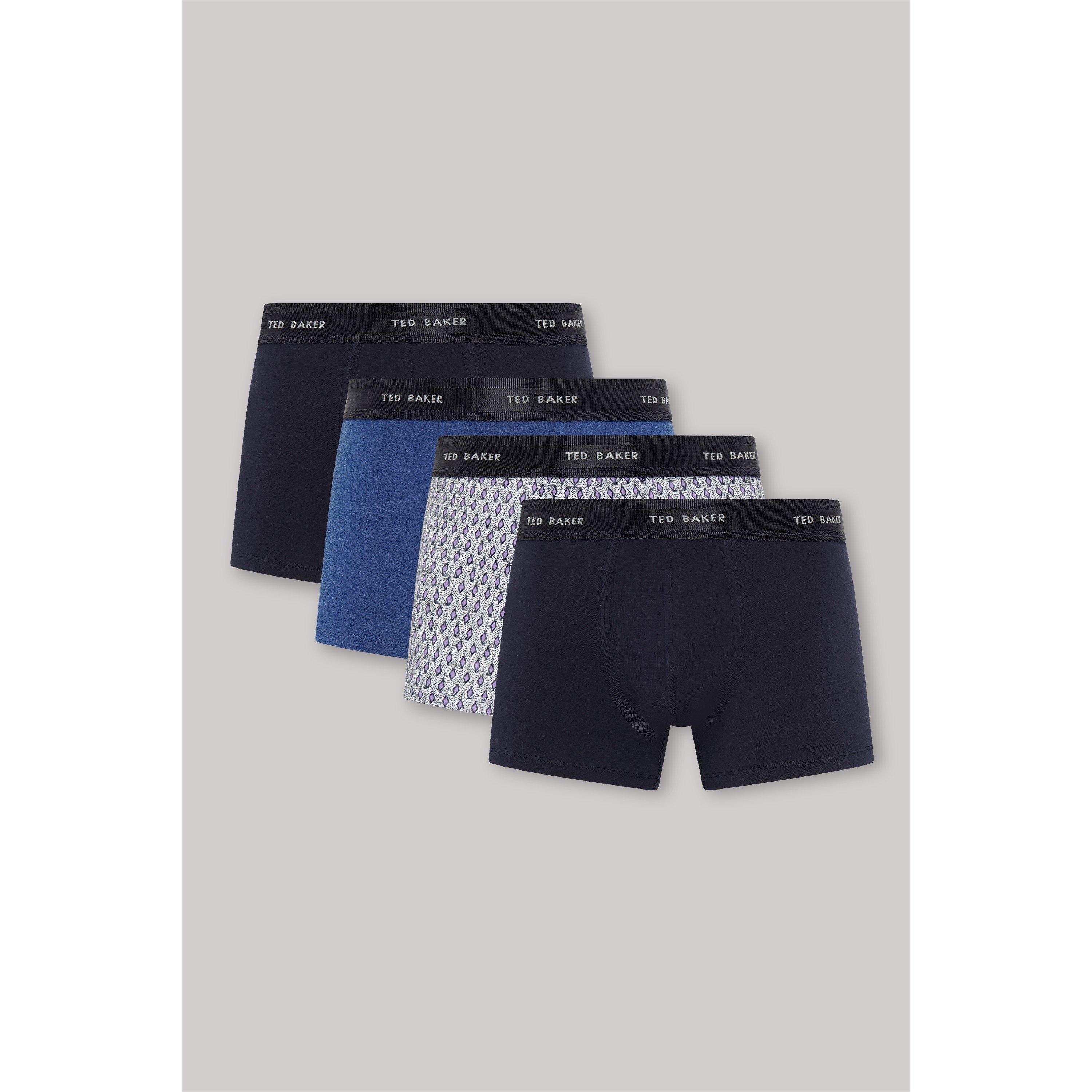 Ted Baker Men's 4 Pack Trunk - Navy/ - Small