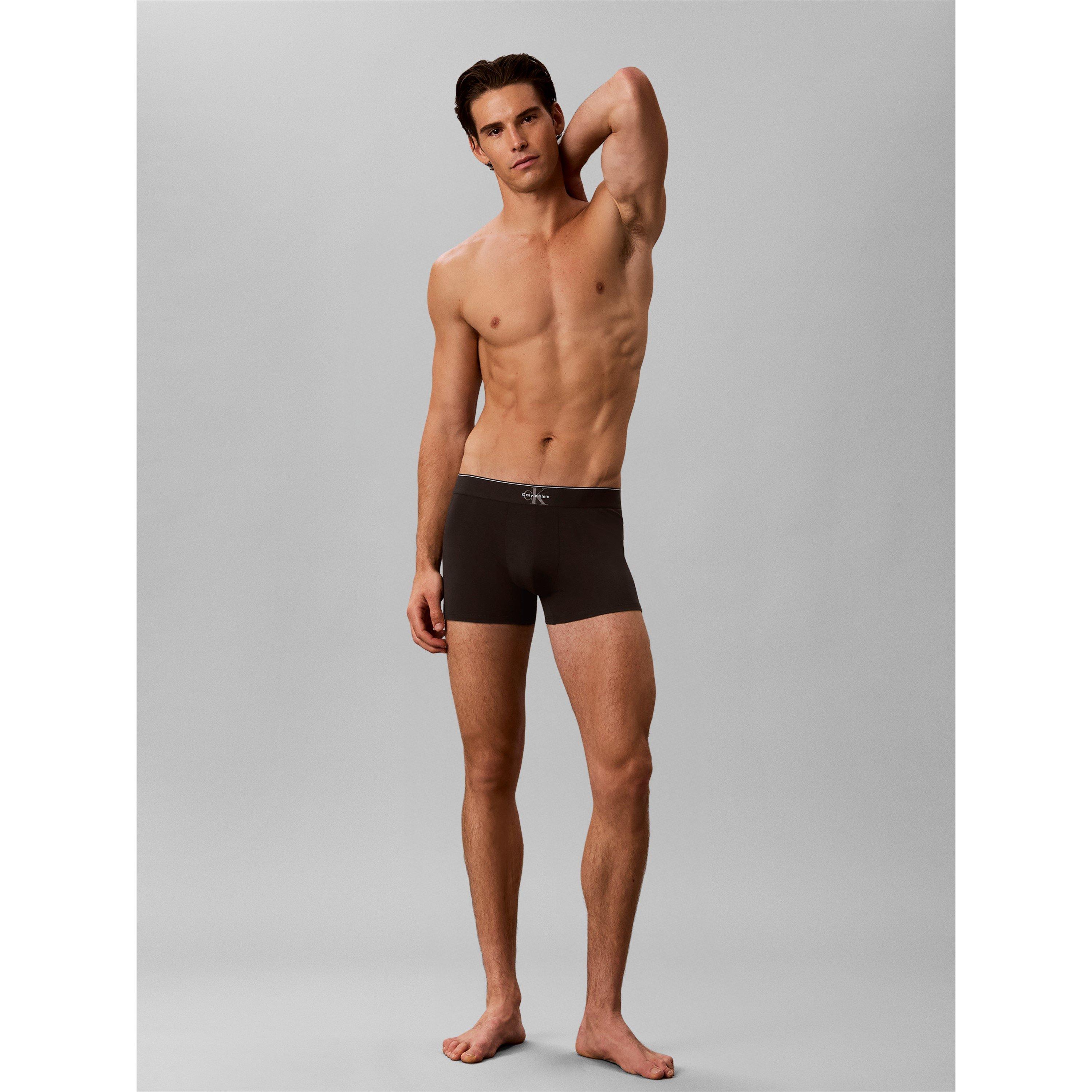 Blk - Calvin Klein - Men's Mono Cotton Low-Rise Trunks 3 Pack - 2