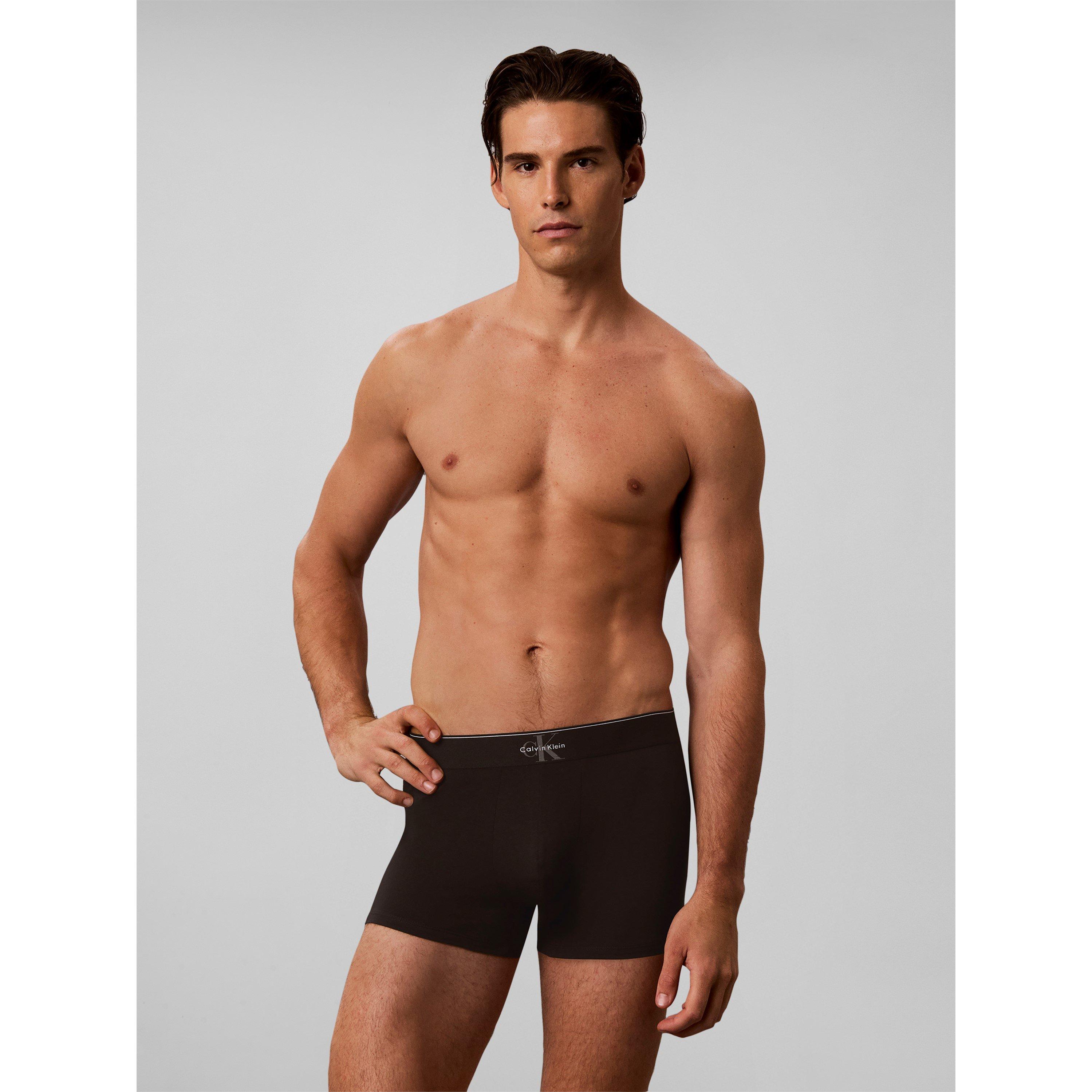 Blk - Calvin Klein - Men's Mono Cotton Low-Rise Trunks 3 Pack - 4