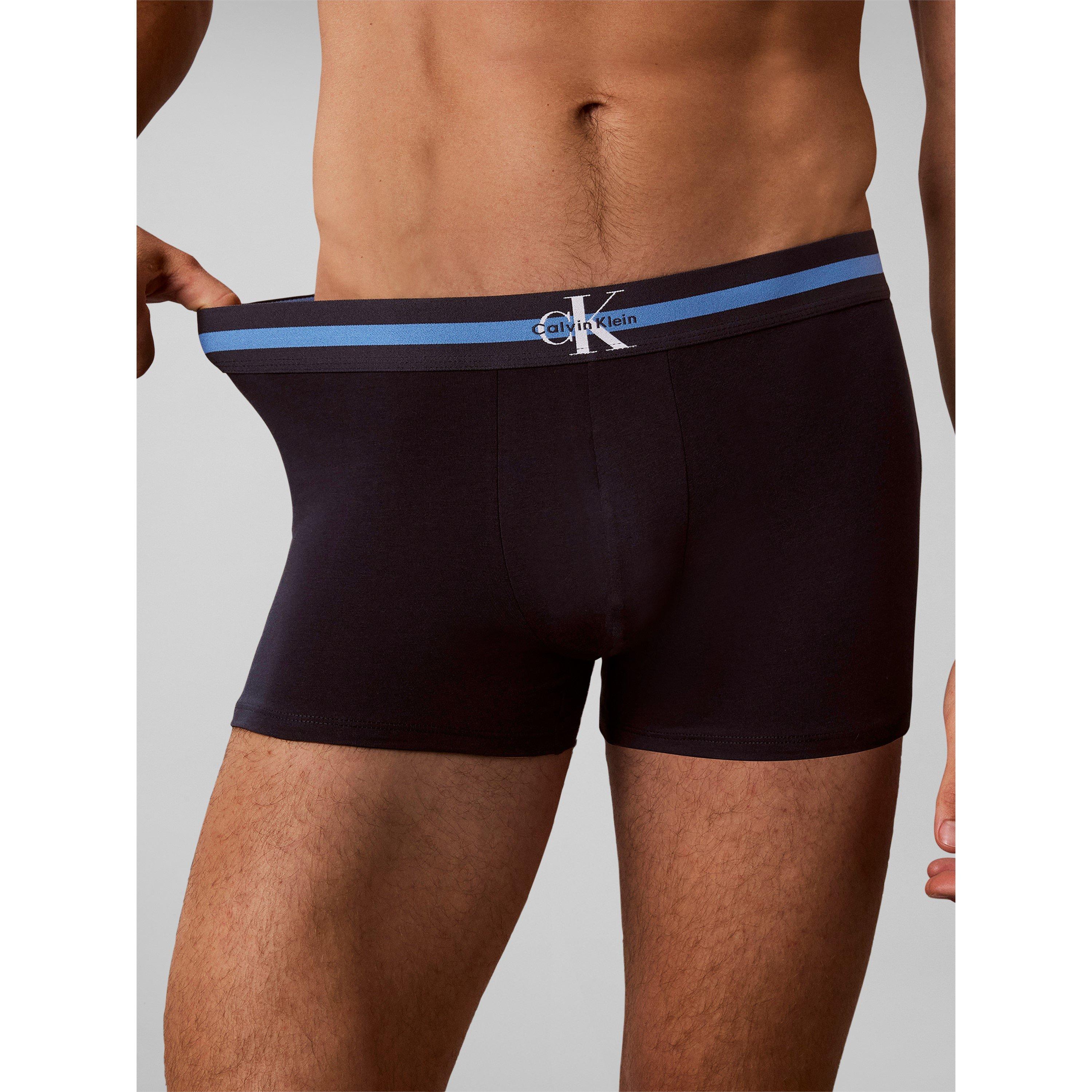 Nvy/Blu/Sil - Calvin Klein - Men's Mono Cotton Low-Rise Trunks 3 Pack - 2