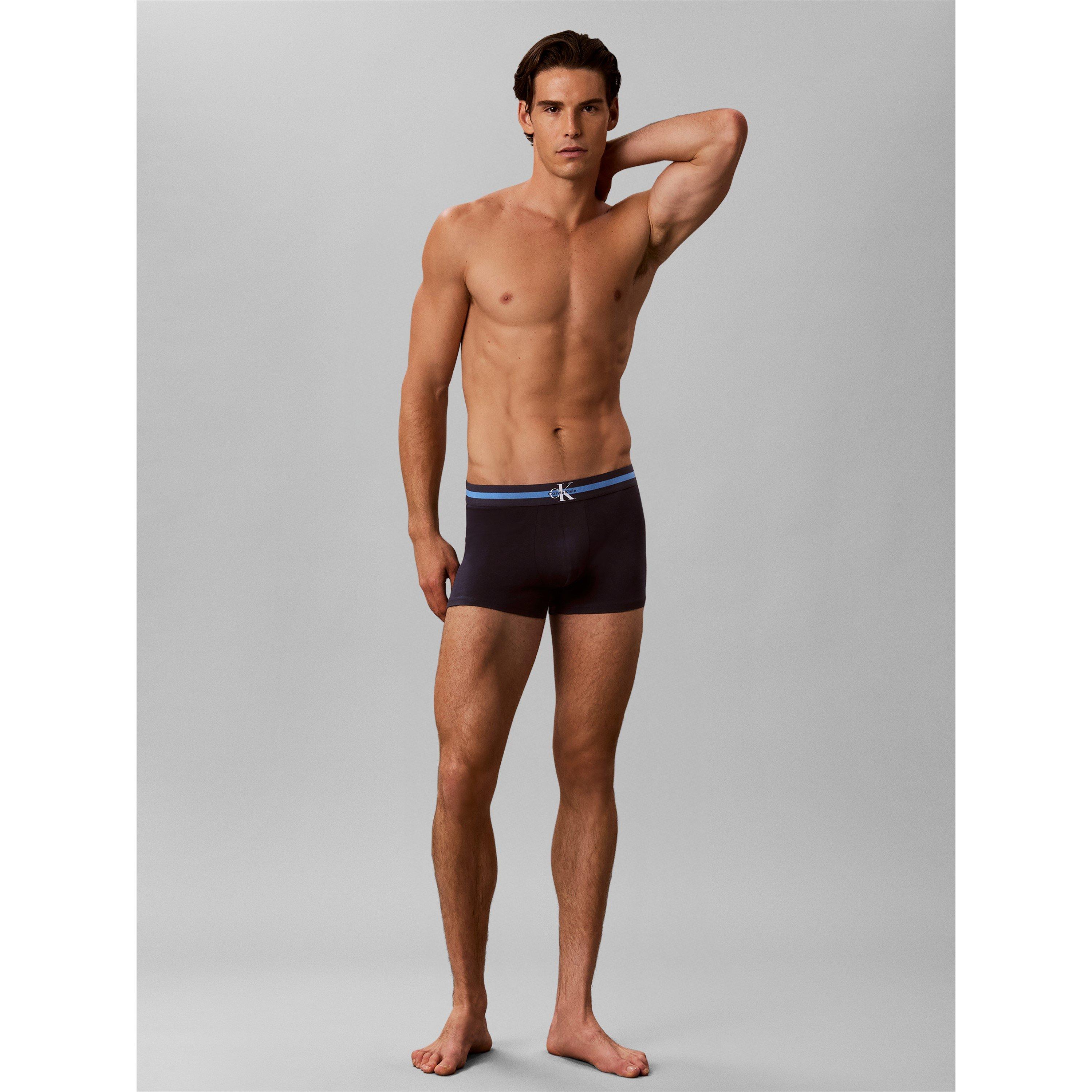 Nvy/Blu/Sil - Calvin Klein - Men's Mono Cotton Low-Rise Trunks 3 Pack - 5