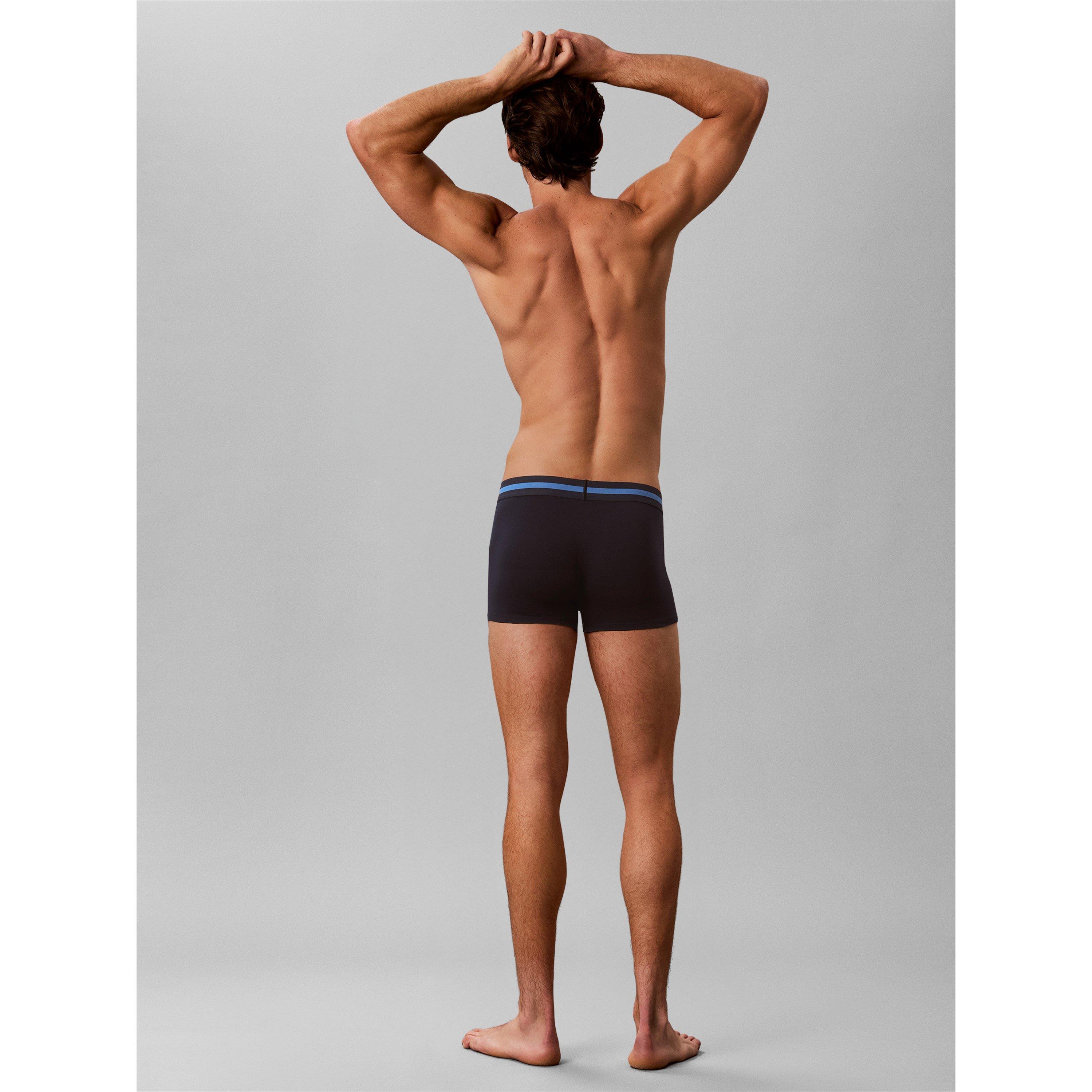 Nvy/Blu/Sil - Calvin Klein - Men's Mono Cotton Low-Rise Trunks 3 Pack - 6