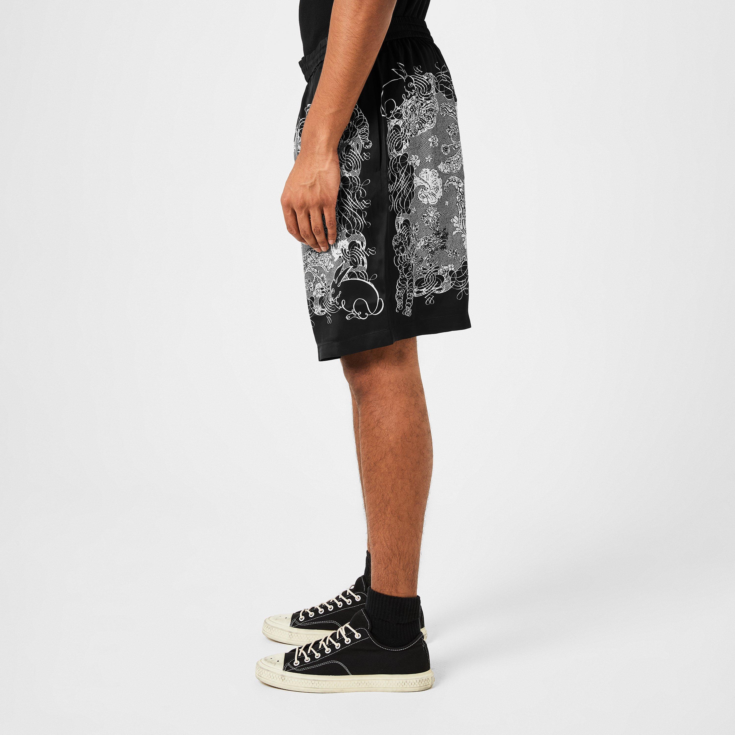 Black/Ecru - Acne Studios - Print Shorts - 2