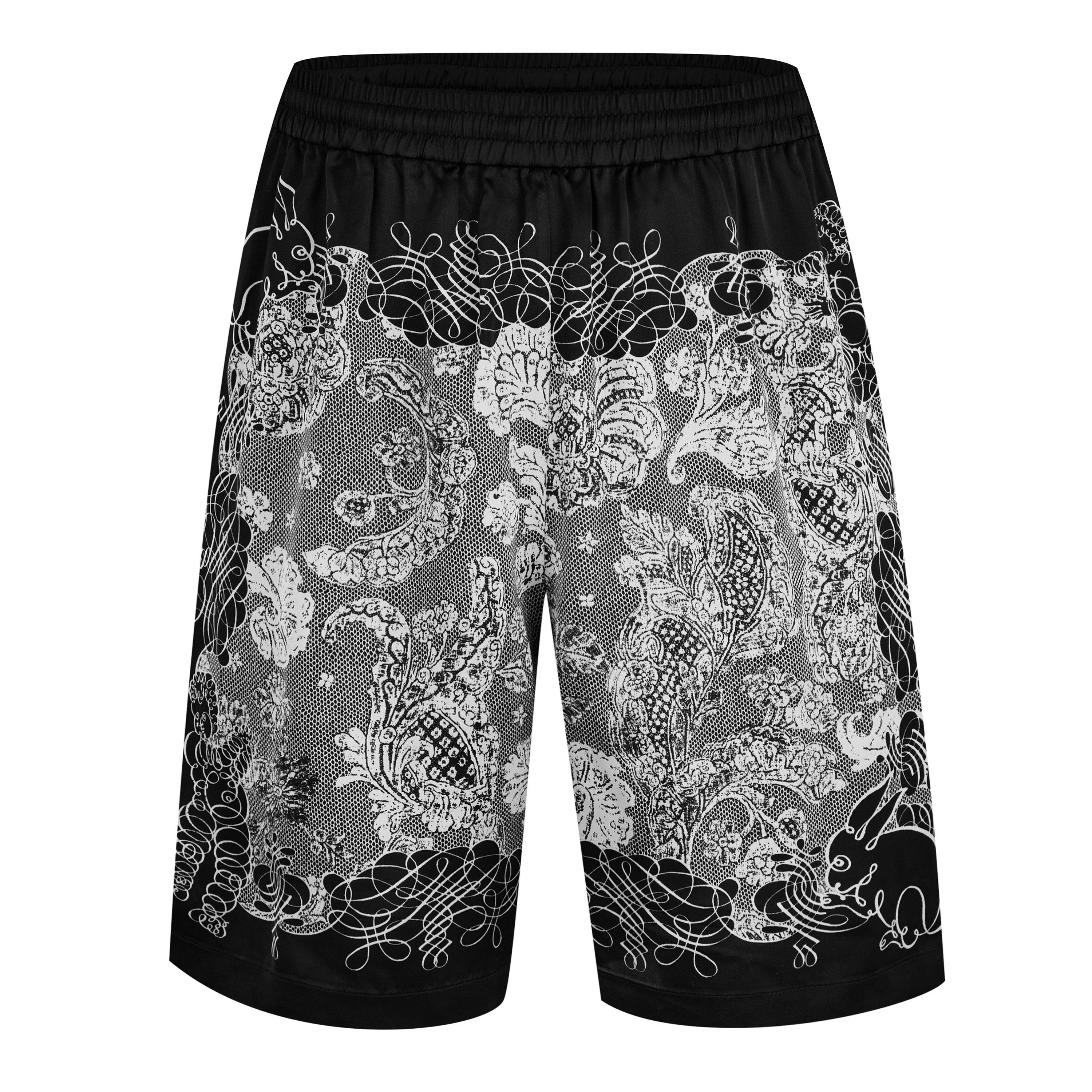 Black/Ecru - Acne Studios - Print Shorts - 5