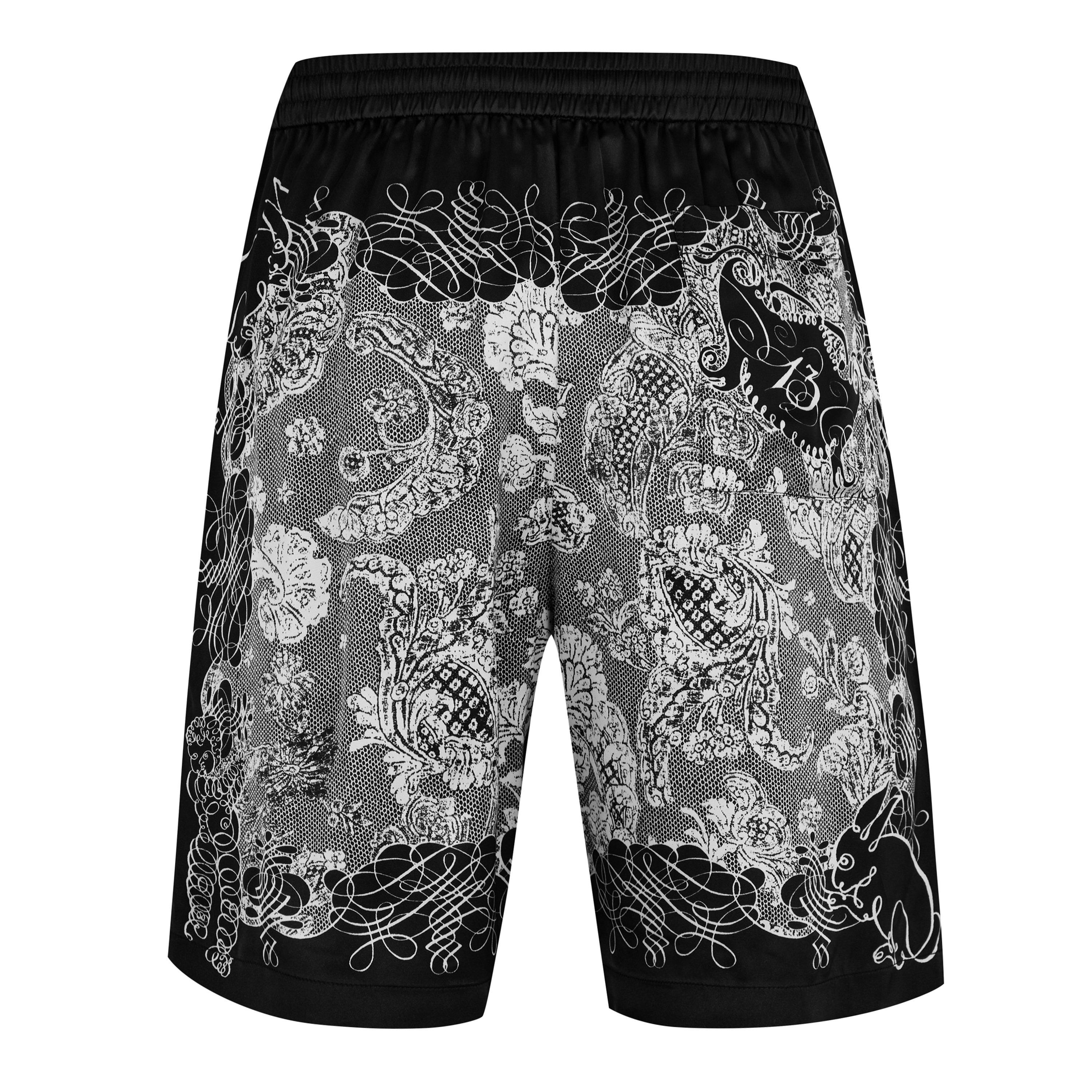 Black/Ecru - Acne Studios - Print Shorts - 6