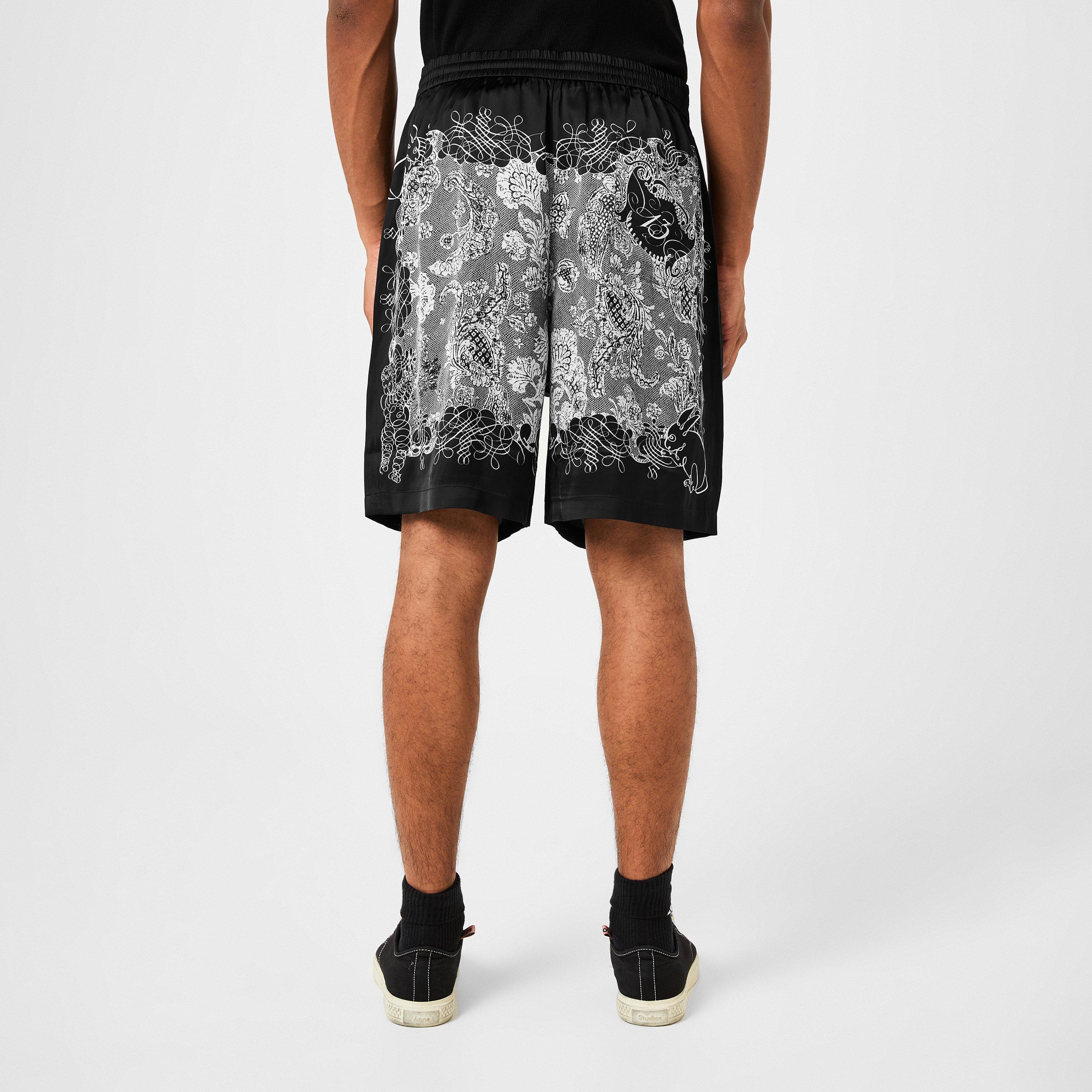Black/Ecru - Acne Studios - Print Shorts - 3