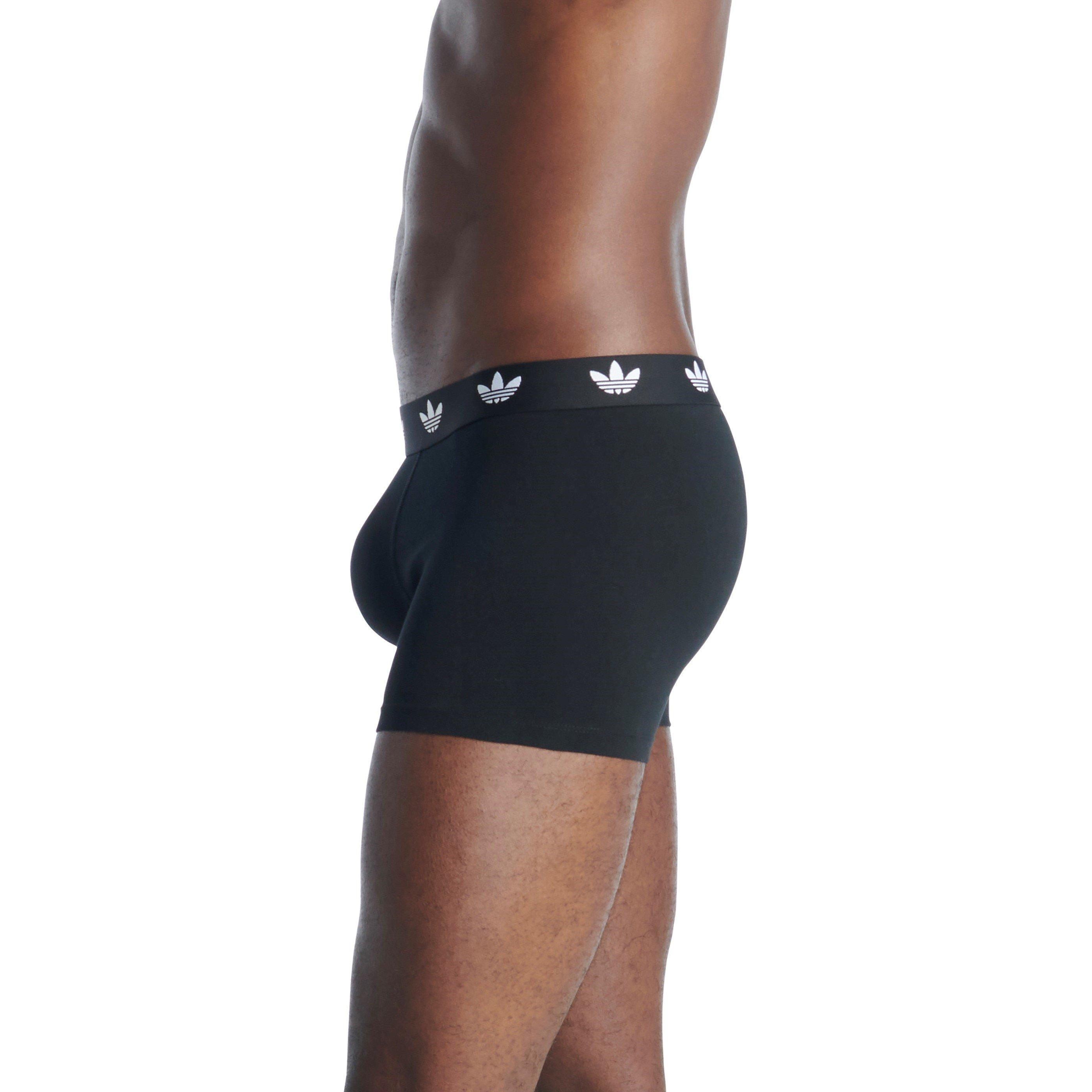Black - adidas Originals - Adidas Comfort Flex Cotton Trunks 3 Pack - 3