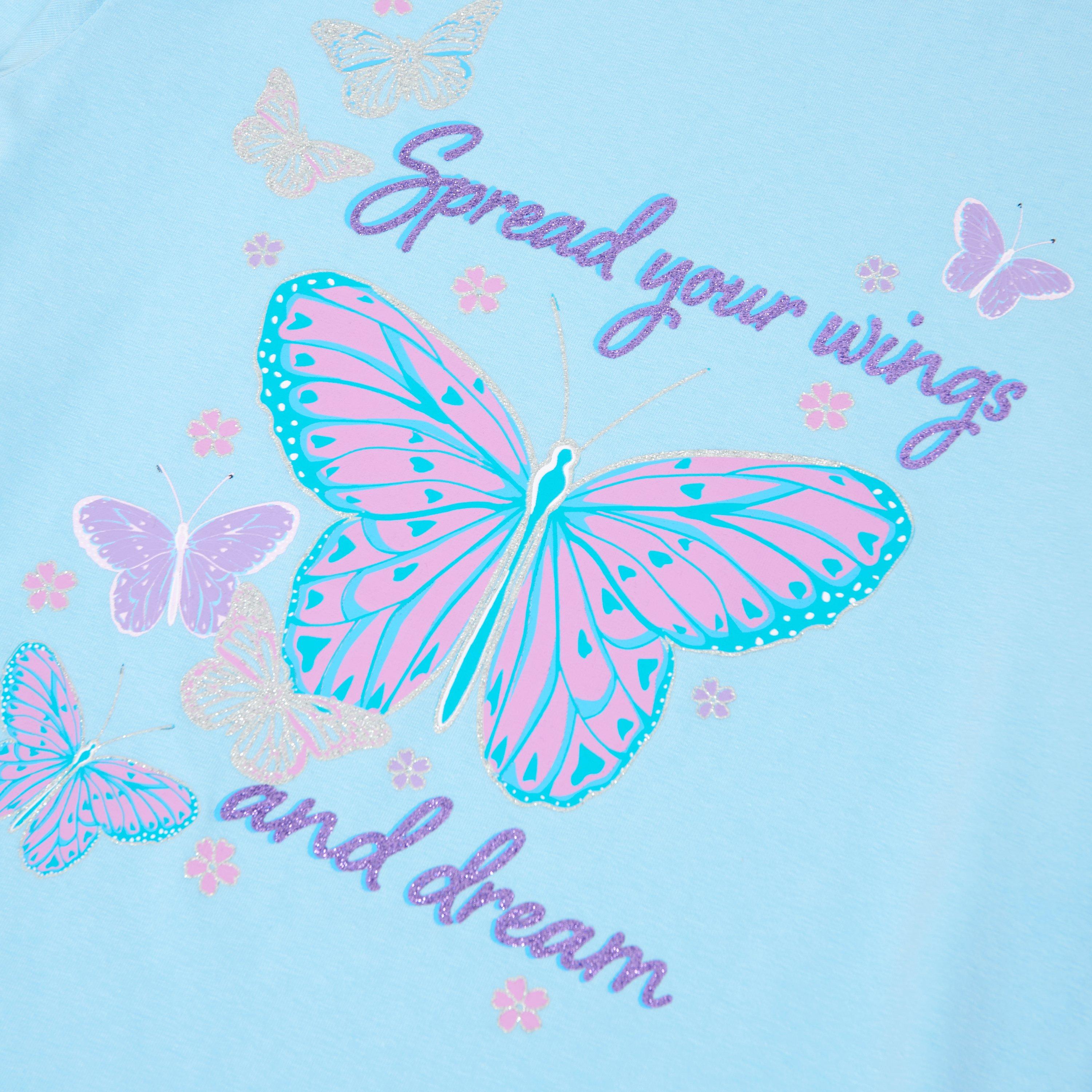 Bleu - Miso - Girls Butterfly Pyjama Set - 5