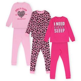 Miso Kids Girls 3 Pack Leopard Pyjama Set