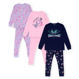 Miso Kids Girls 3 Pack Cosmic Pyjama Set