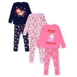 Miso Kids Girls 3 Pack Christmas Pyjama Set