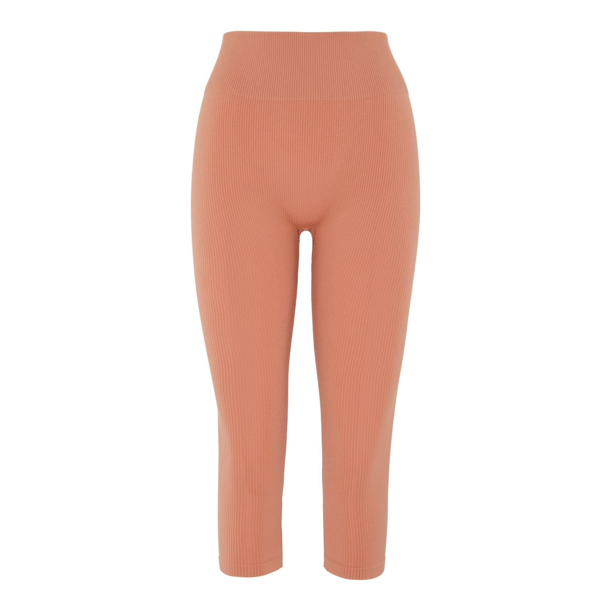 Orange - HIIT - Seamless Ribbed Legging - 1