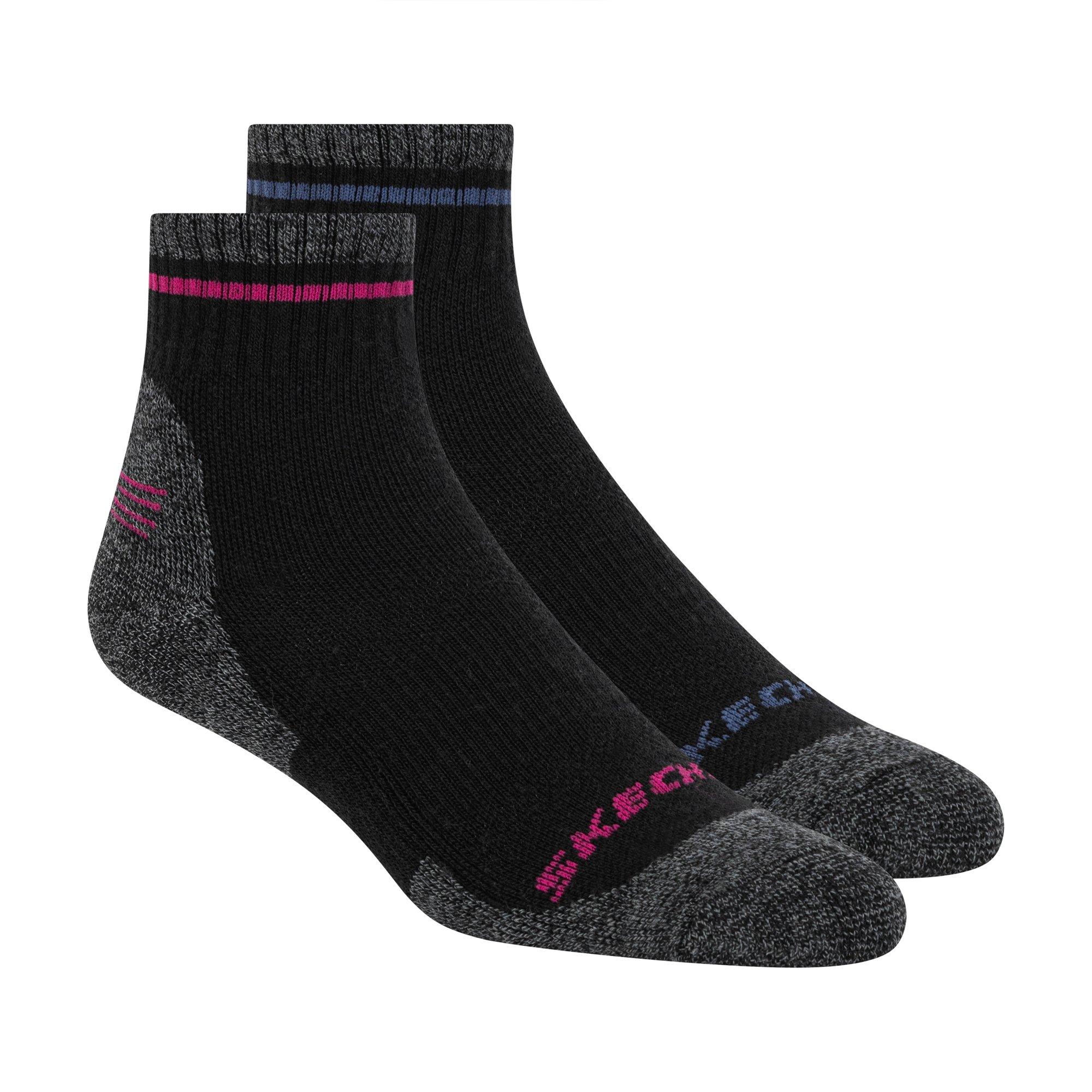 Skechers Women's Quarter Socks - Black Combo - Ladies 3-7
