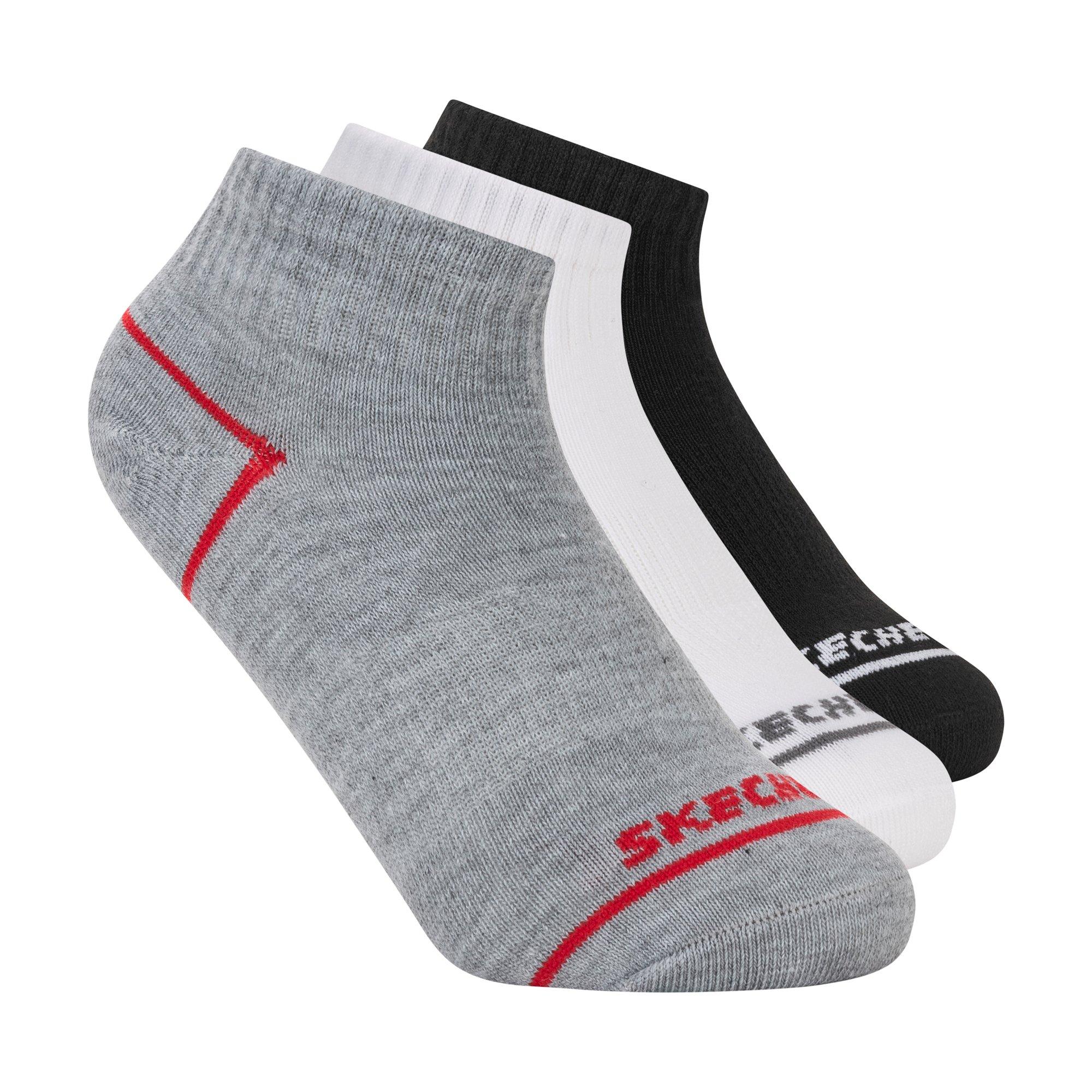 Grey/Red - Skechers - Quarter Socks - 2