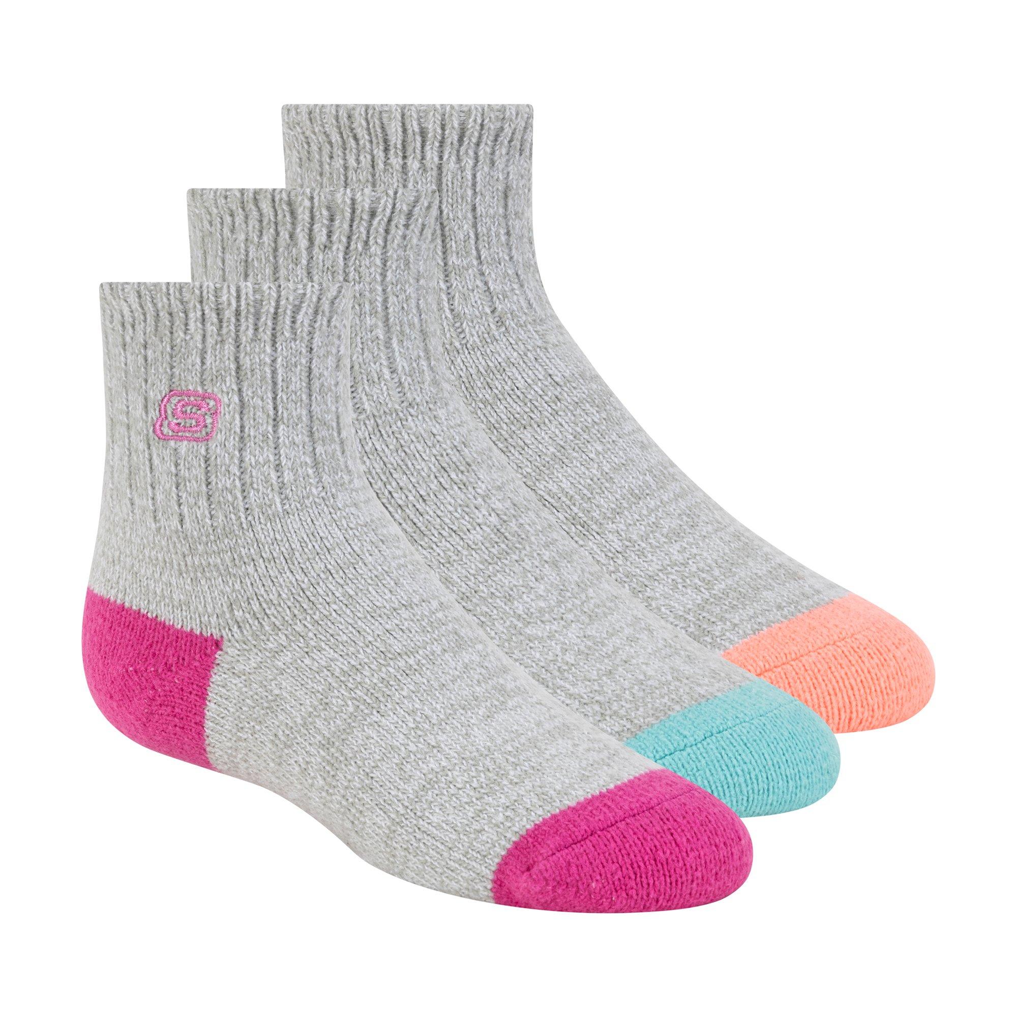 Skechers Girls Kids' Quarter Socks - Grey/ - Infs C4-C9