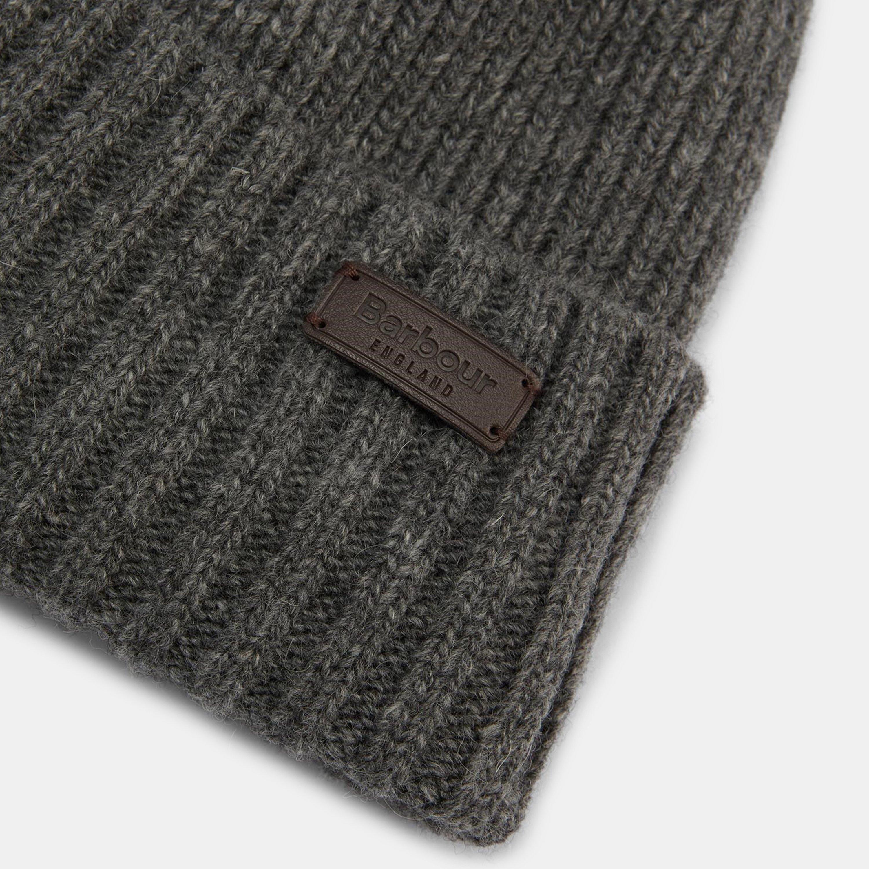 Grey - Barbour - Carlton Wool Mix Beanie and Gloves Gift Set - 4