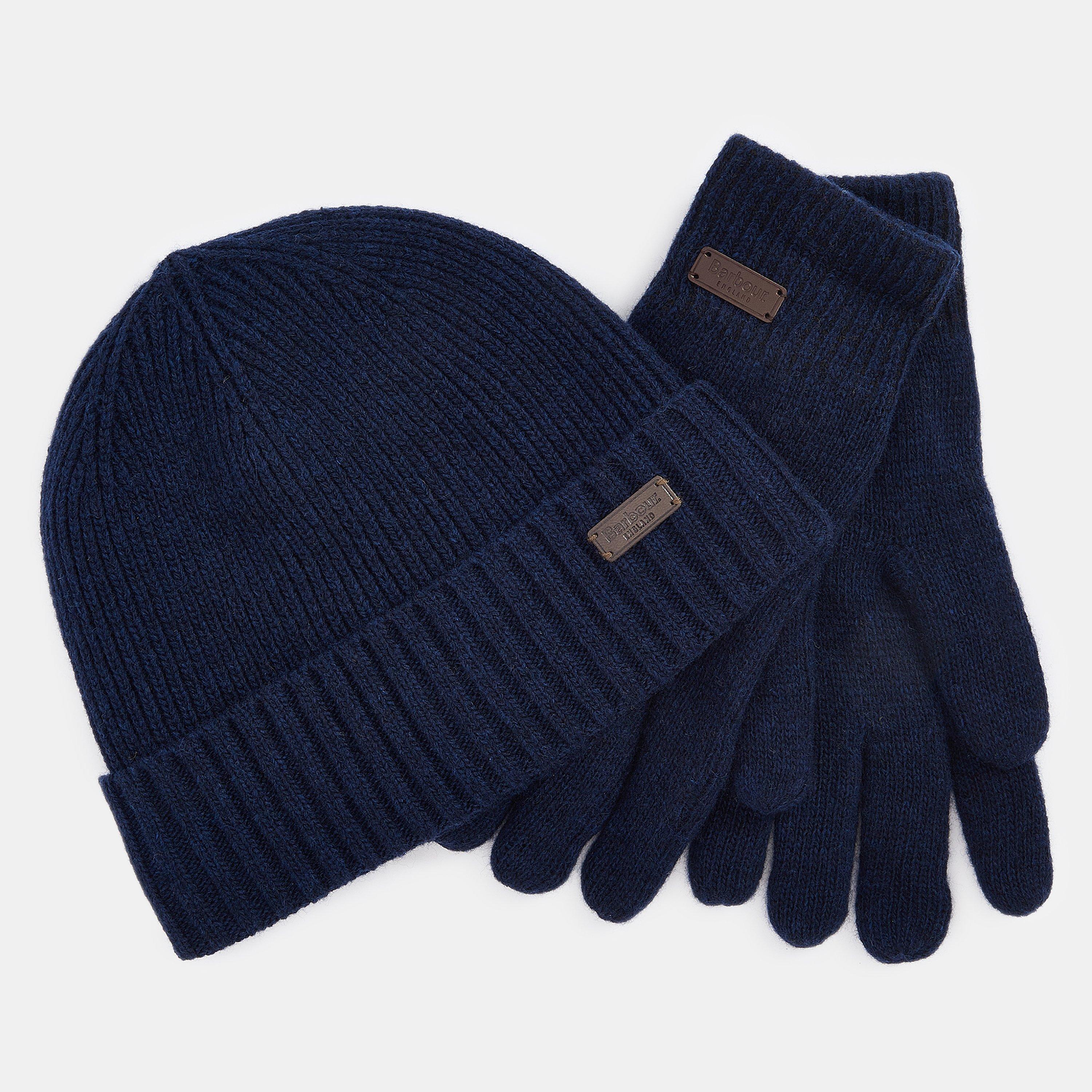 Barbour Carlton Wool Mix Beanie and Gloves Gift Set
