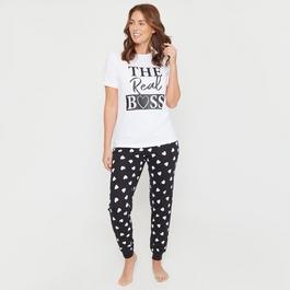 Linea Ladies Real Boss Couples Cotton Pyjama Set