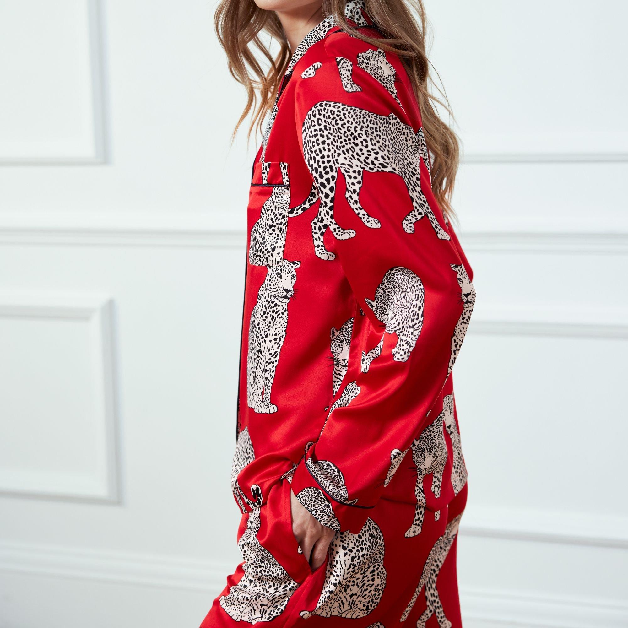 Crveni Leopard - Chelsea Peers - Women's Satin Long Sleeve Pyjama Set - 6