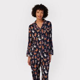 Chelsea Peers Disco Cats Prints Long Pyjama Set