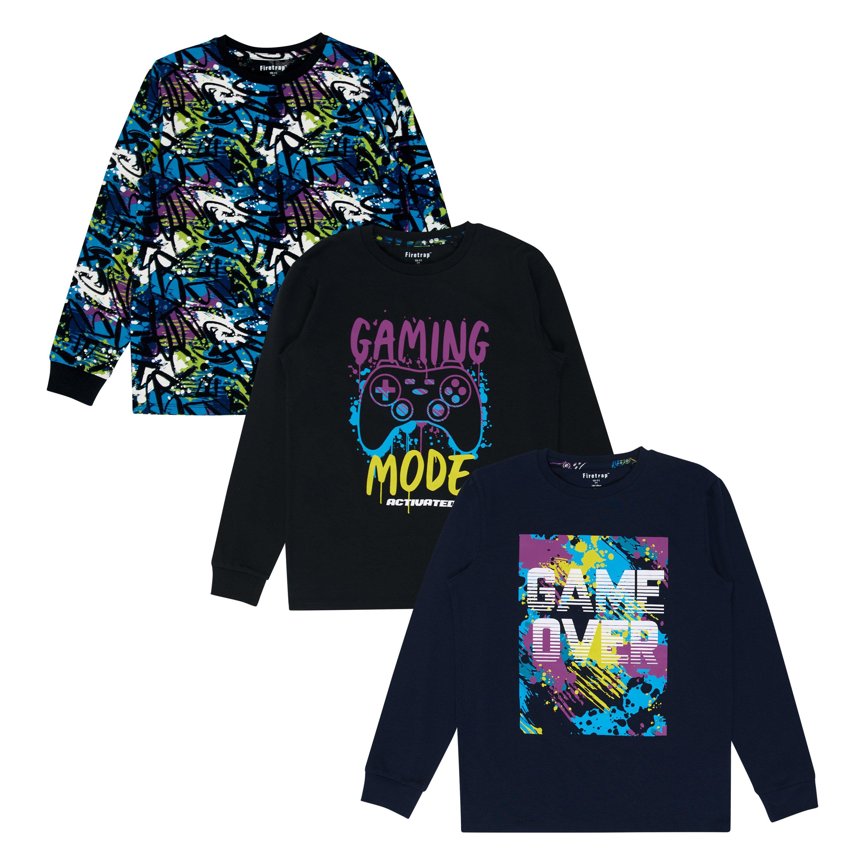 Sort/Multi - Firetrap - Kids' Gaming Long-Sleeve Pyjama Sets - 2