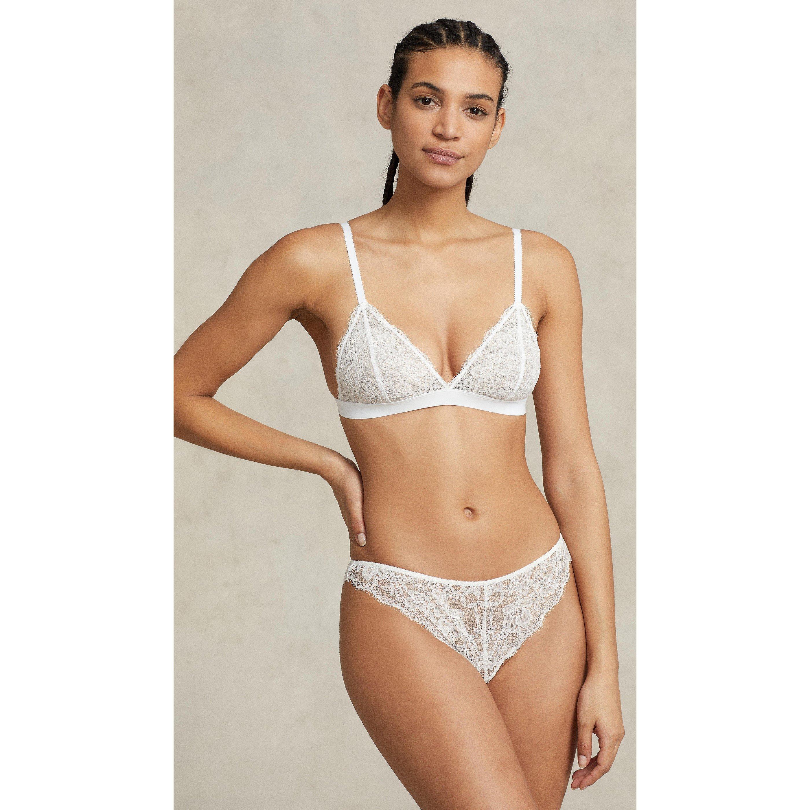 Ecru - Polo Ralph Lauren - Women's Lace Non Wired Triangle Bralette - 2