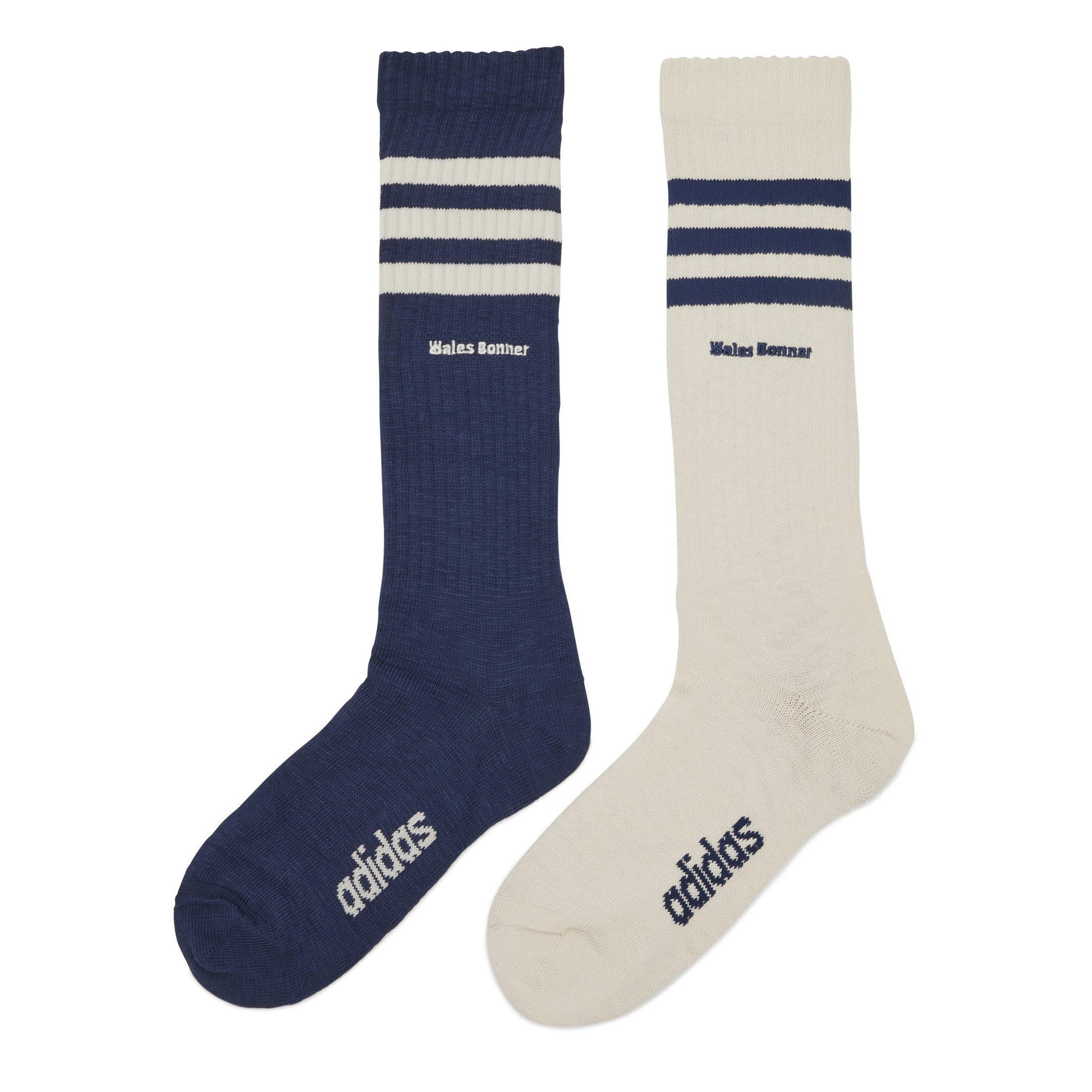 White Navy - adidas Originals - By Wales Bonner 3-Stripes Socks - 1