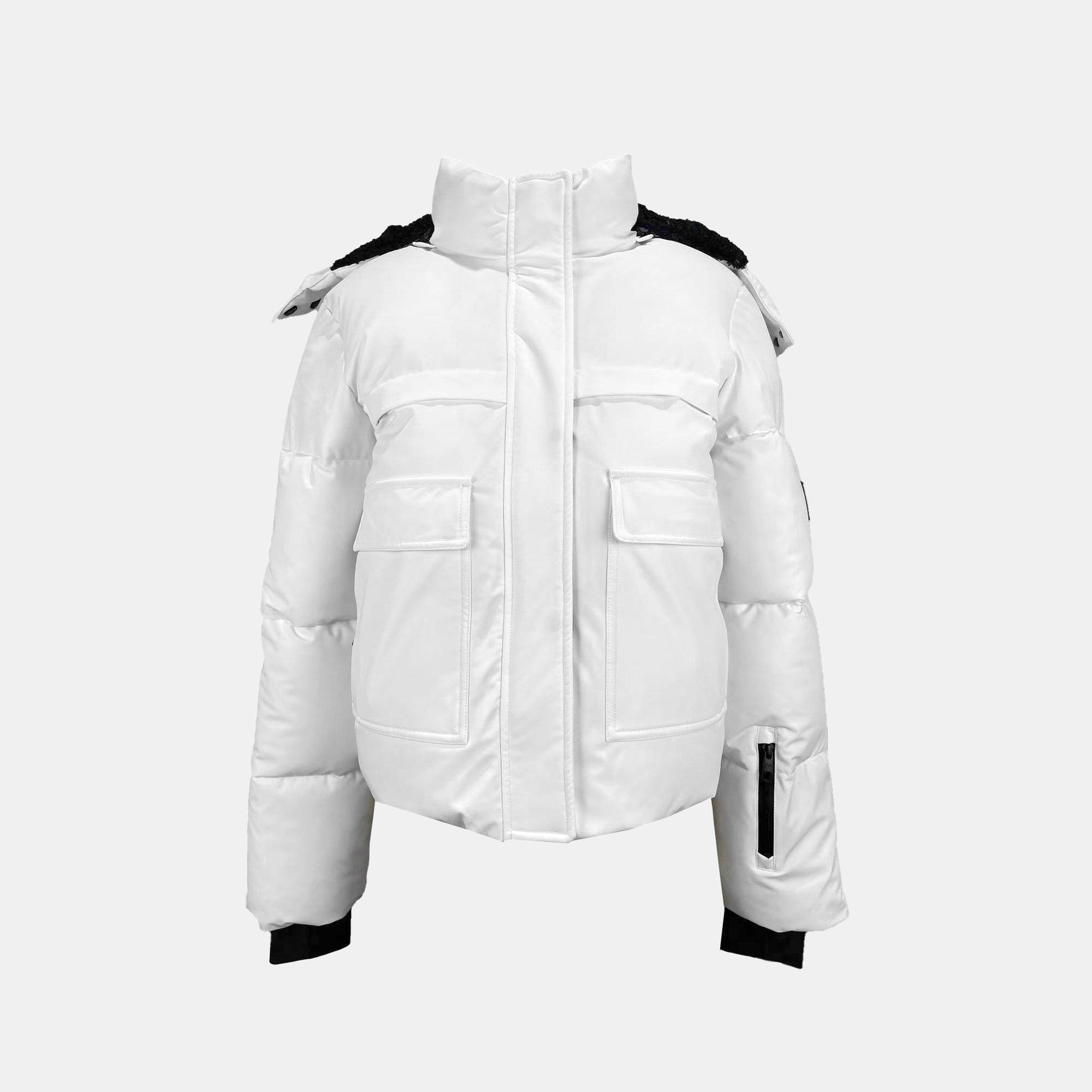 White - Jack Wills - Women's JW Cropped Puffer Insulated Ski Jacket - 1