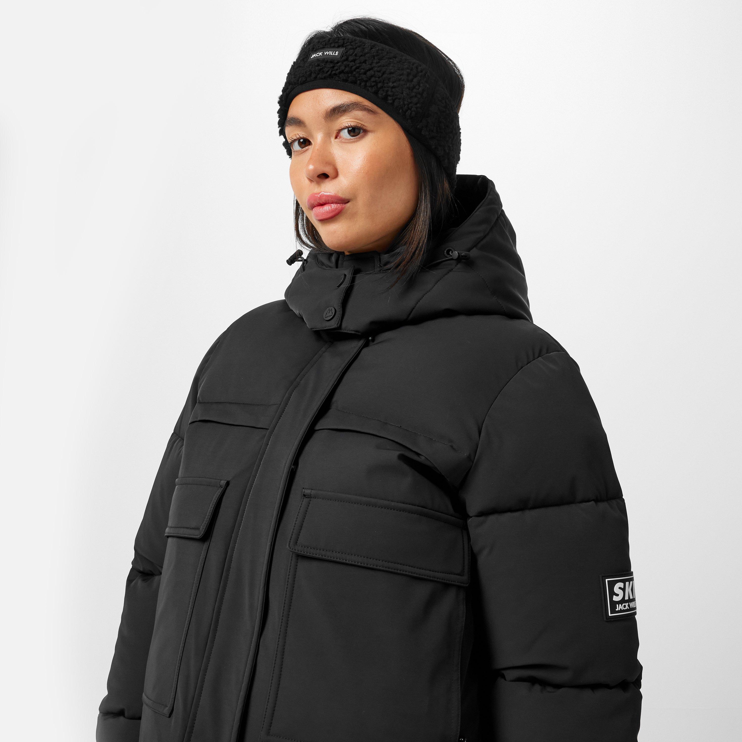 Black - Jack Wills - JW Cropped Puffer Ski Jacket - 3