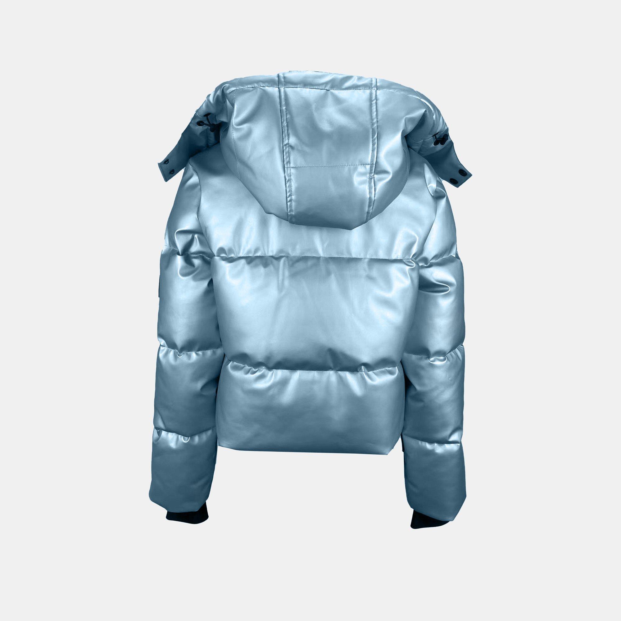 Metallic Blue - Jack Wills - Women's JW Cropped Puffer Insulated Ski Jacket - 2