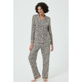 Linea Ladies Animal Soft Touch Button Through Pyjama Set