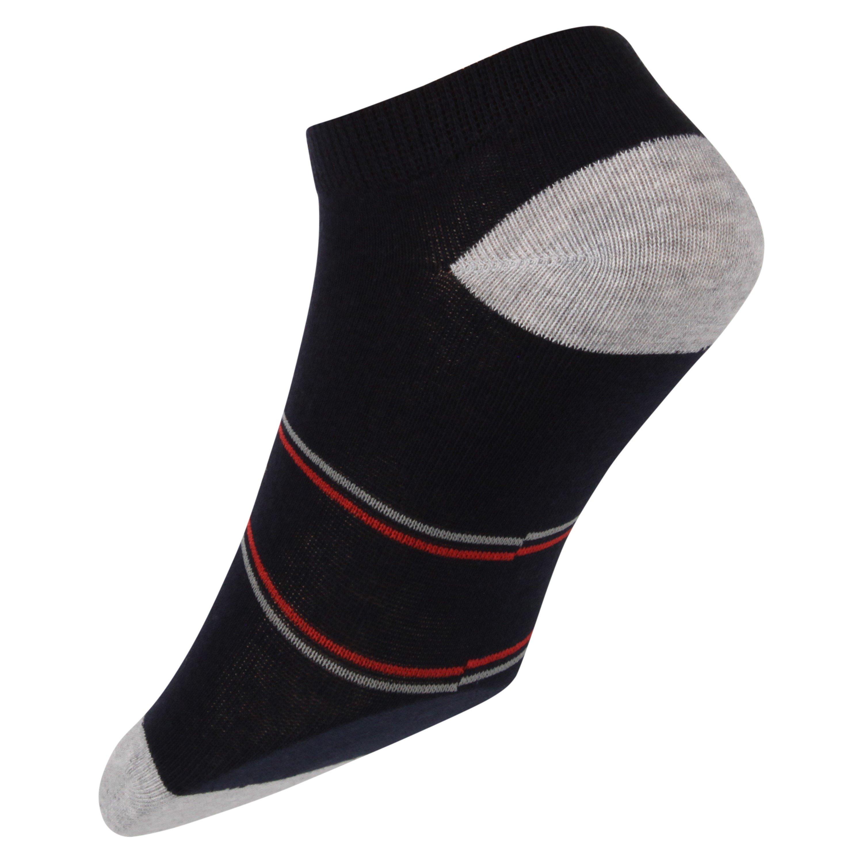 Azul-marinho/Branco/Cinzento - Lee - Women's Trainer Socks Pack - 5