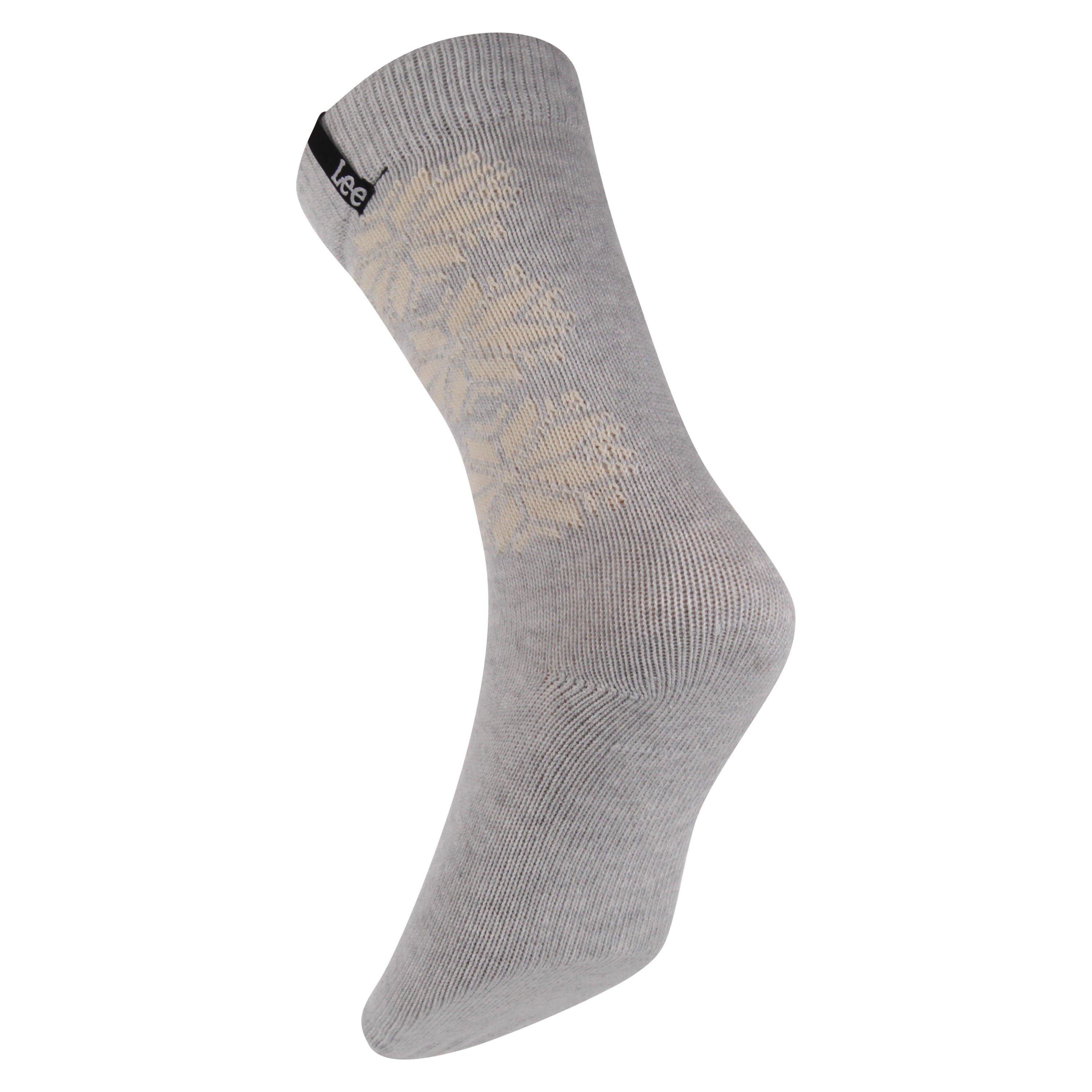 Grey Marl/Ecru - Lee - Lee Womens 2 pack Boot Socks - 4