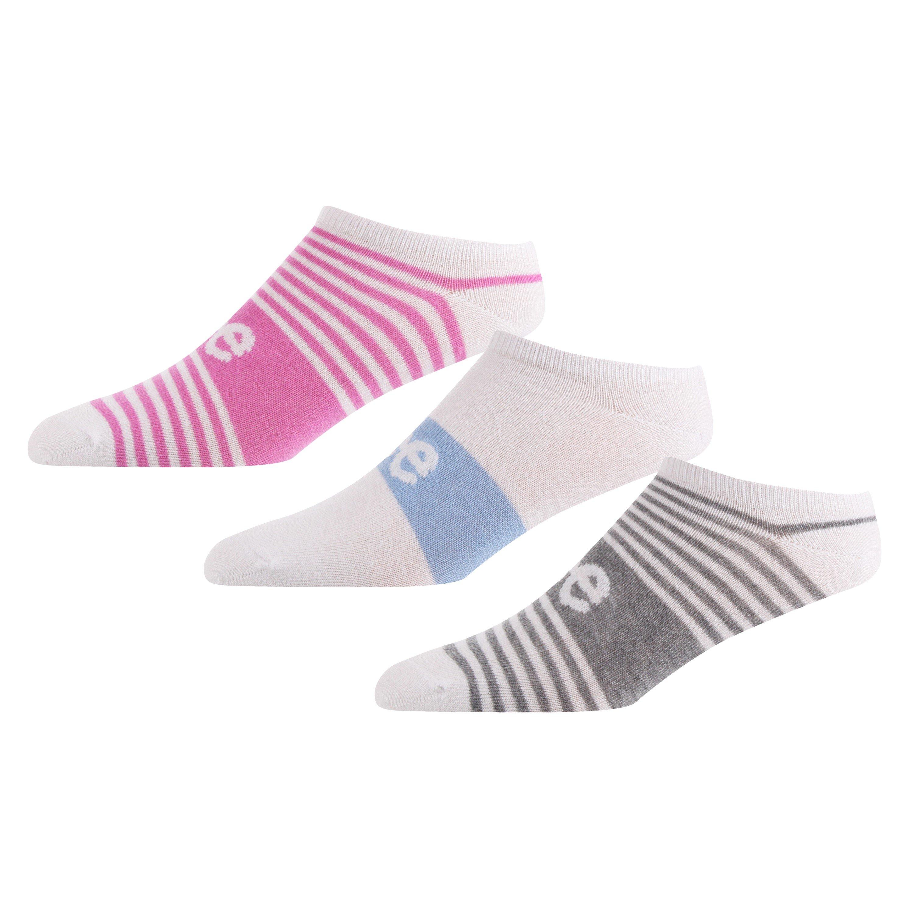 Lee Women's Low Rise Training Pack Trainer Socks - Grey/Pink/Denim - Ladies 4-7