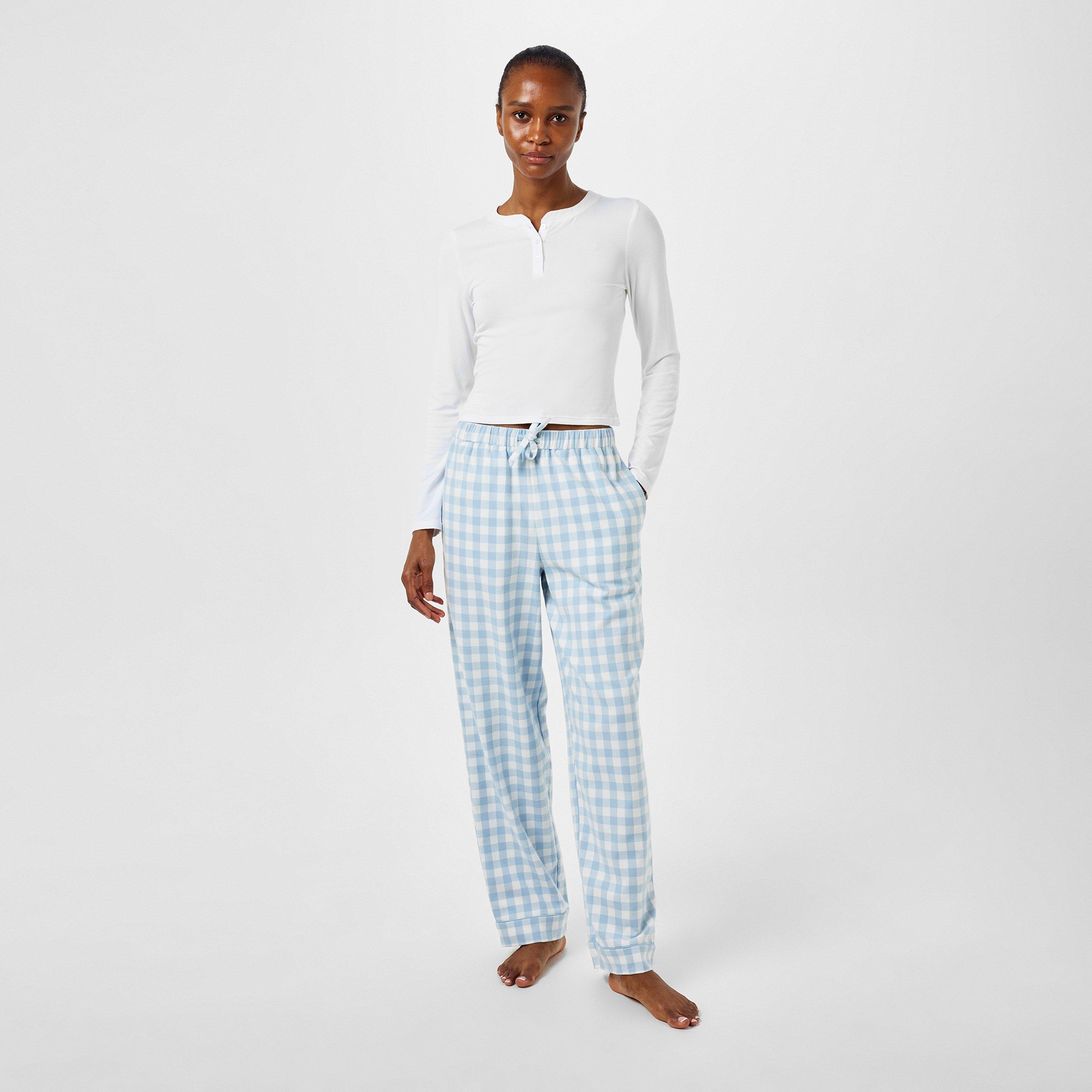 Blue Gingham - Jack Wills - Women's Check Flannel Pyjama Trousers - 4