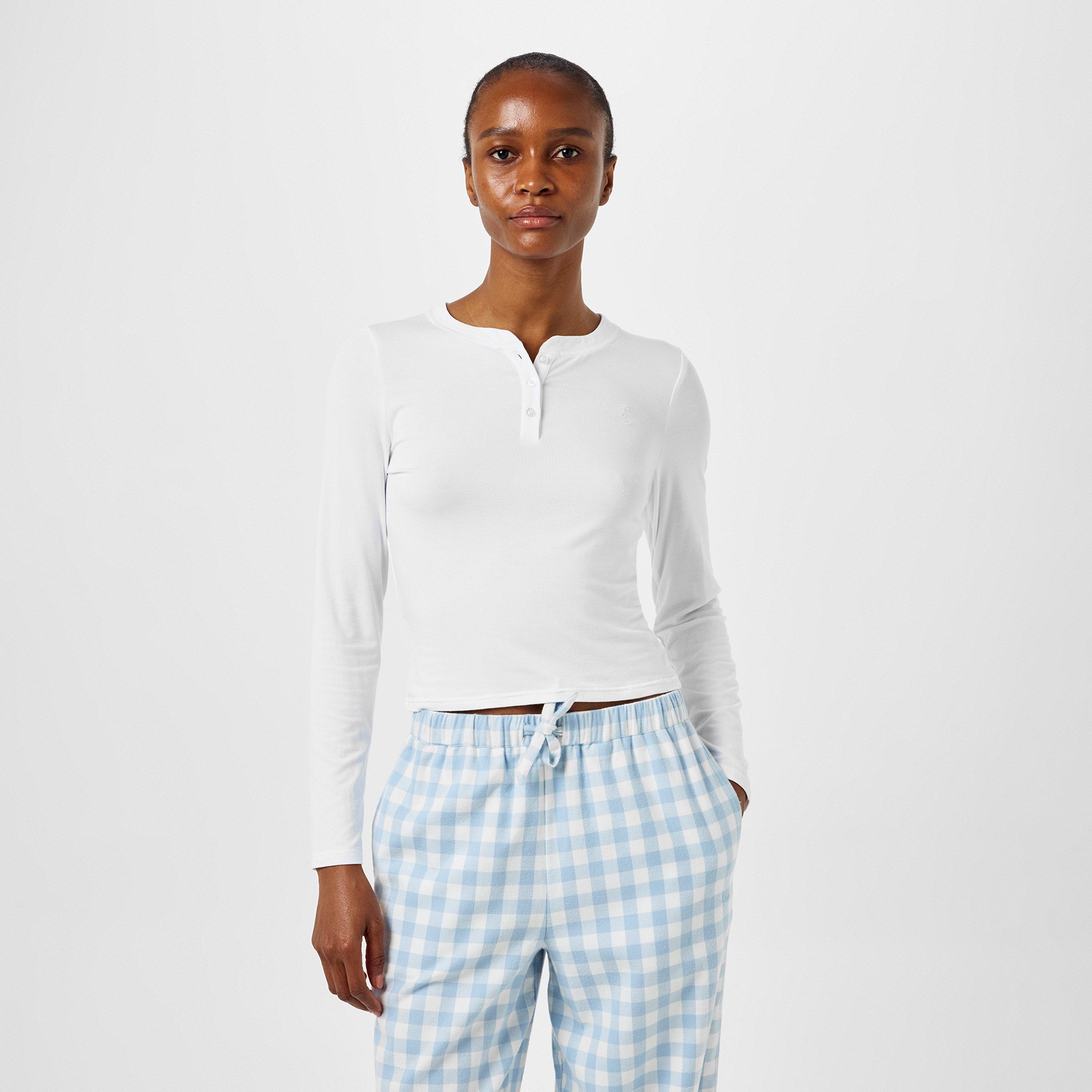 White - Jack Wills - Henley Pyjama Long-Sleeve Top - 1