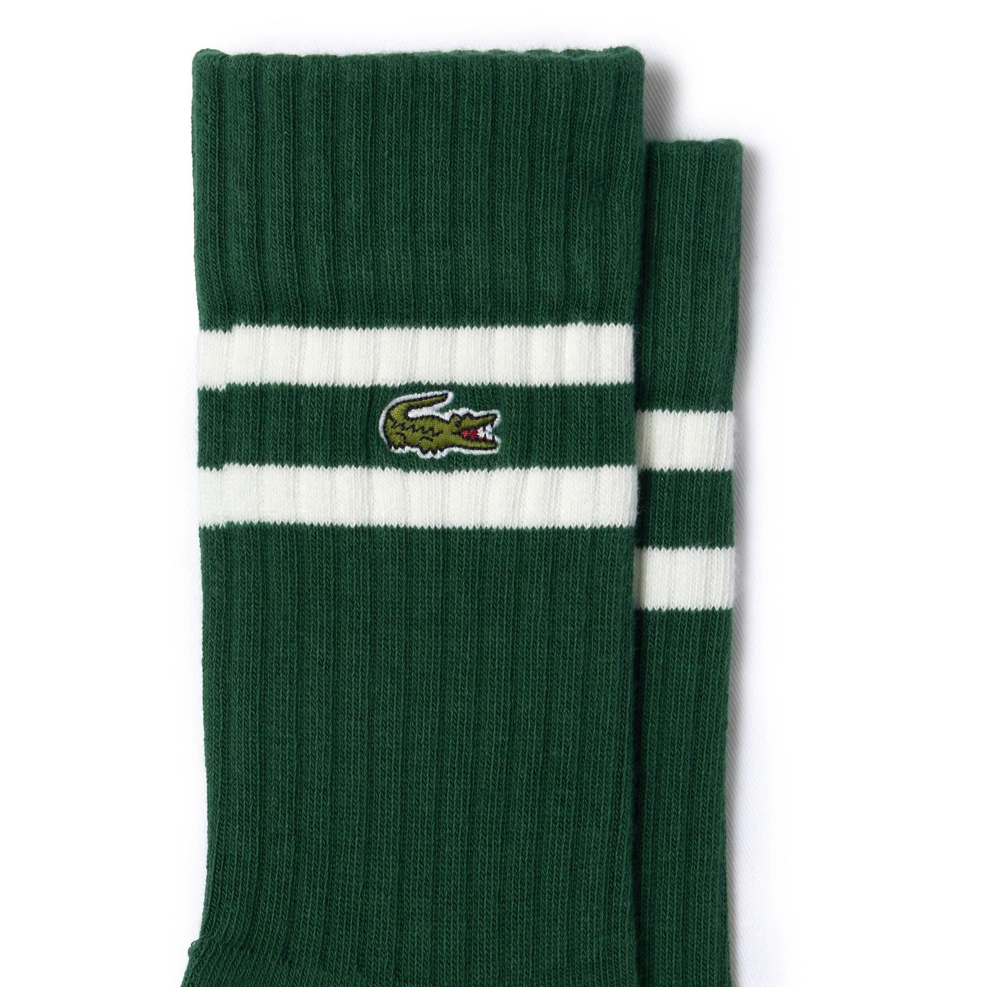 GREEN/FLOUR - Lacoste - Ribbed Cotton Adults Socks 2 Pack - 2