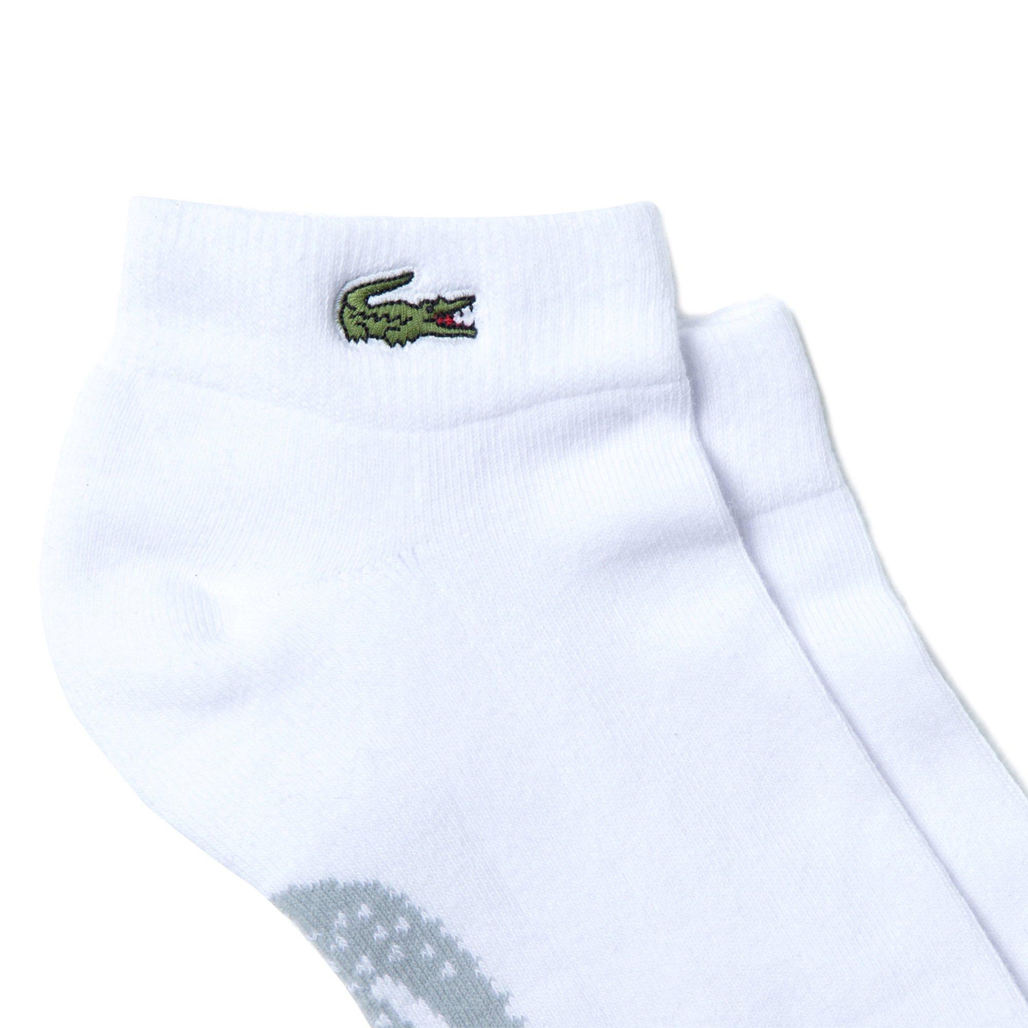 WHT/SILVR CHN - Lacoste - Lacoste Cotton Sport Adults Ankle Socks 1 Pack - 2
