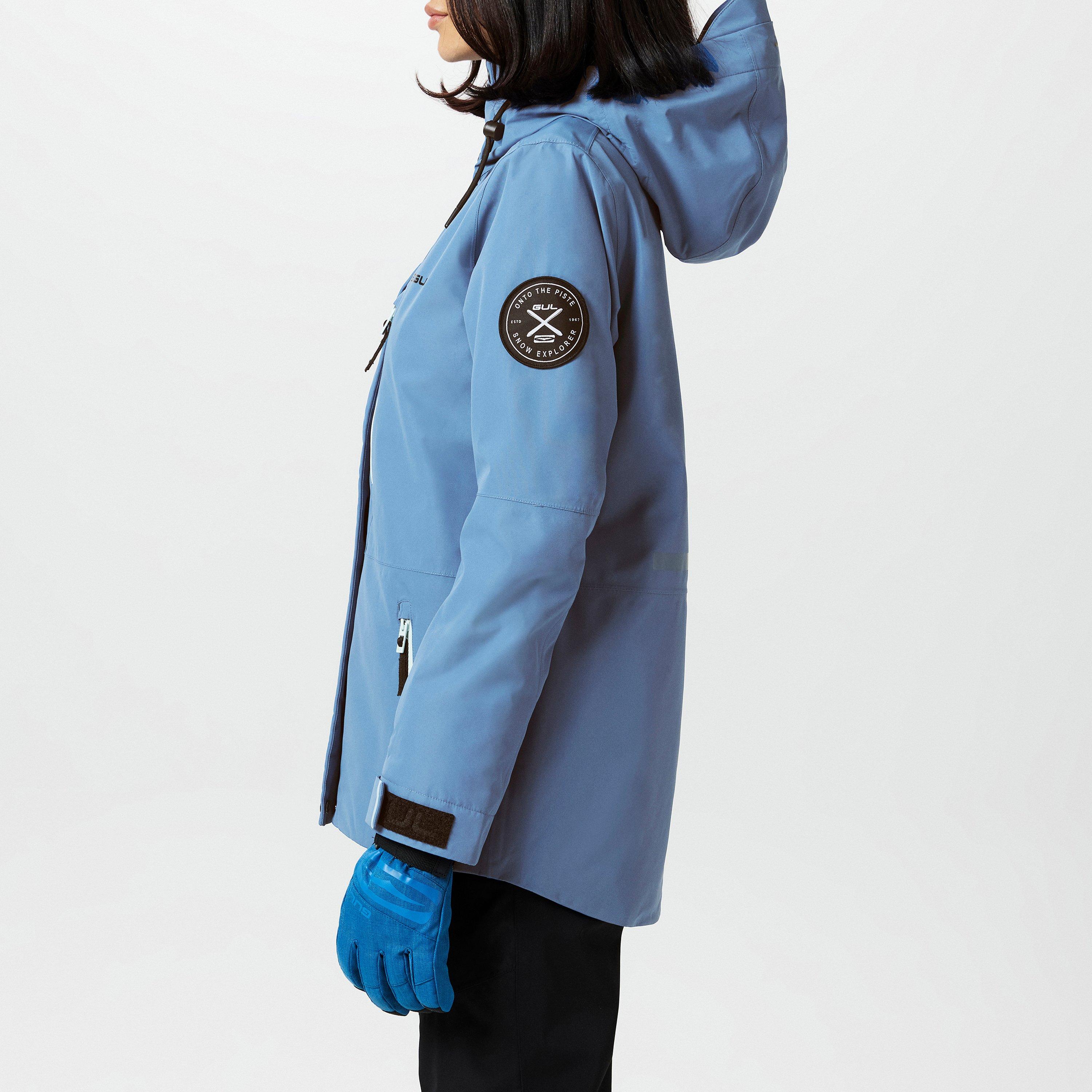 Blauw - Gul - Powder Waterproof Windproof Hooded Long Sleeve Oversized Fit Ski Jacket - 2