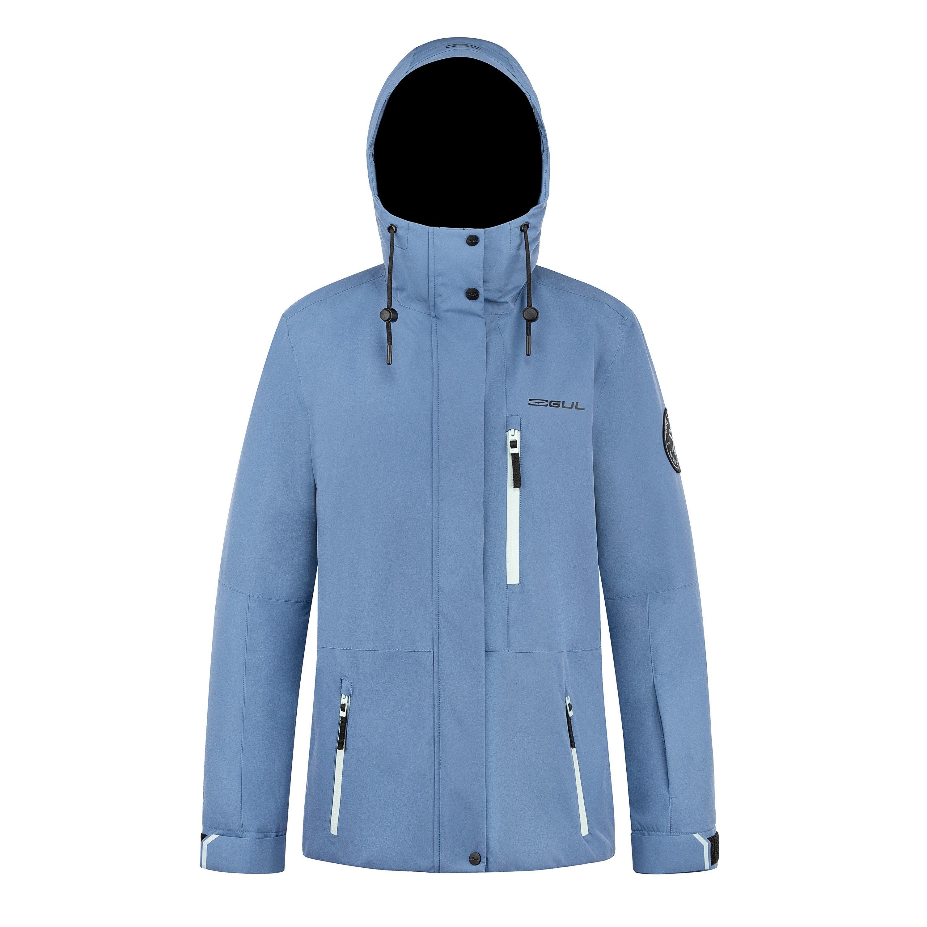 Blauw - Gul - Powder Waterproof Windproof Hooded Long Sleeve Oversized Fit Ski Jacket - 5