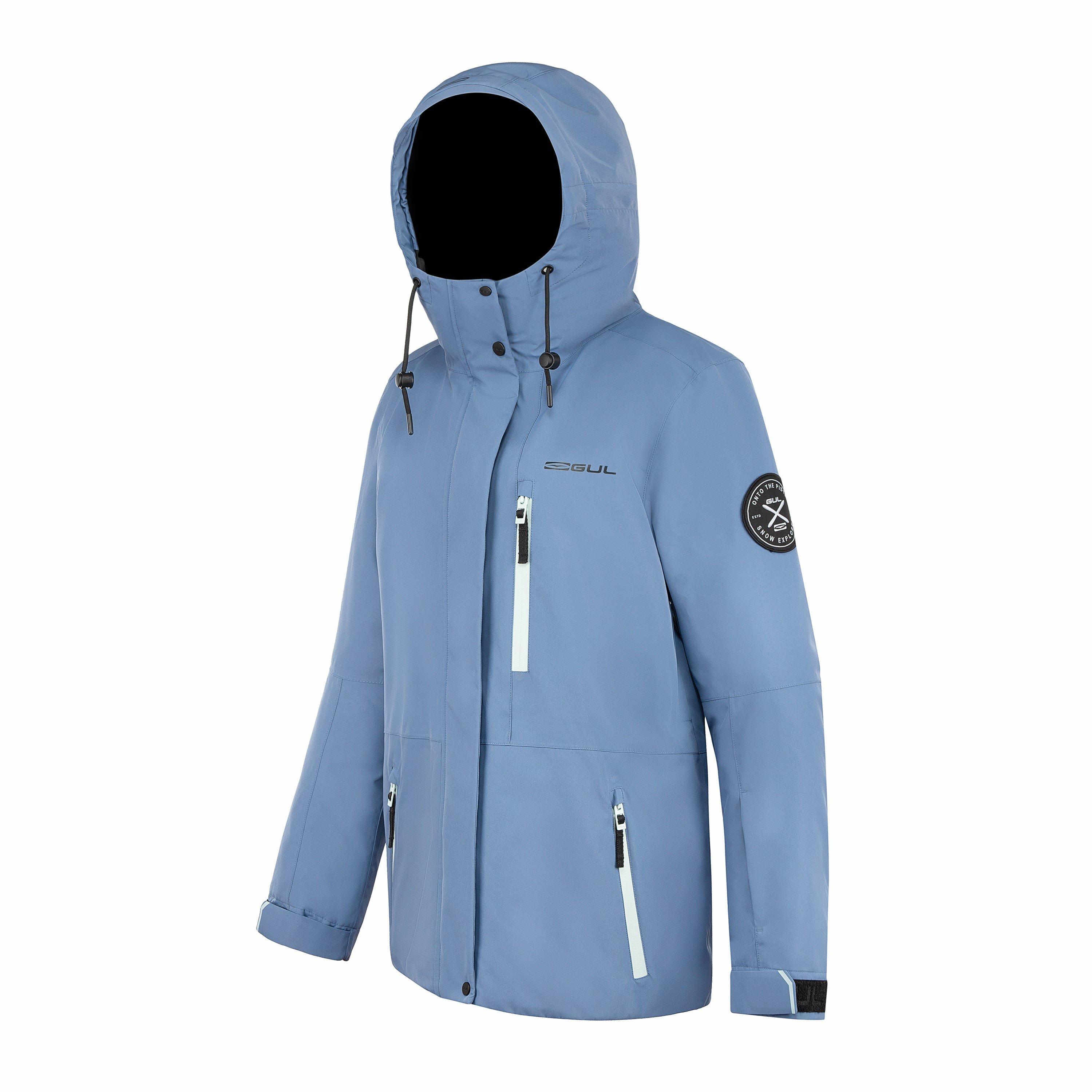 Blauw - Gul - Powder Waterproof Windproof Hooded Long Sleeve Oversized Fit Ski Jacket - 7