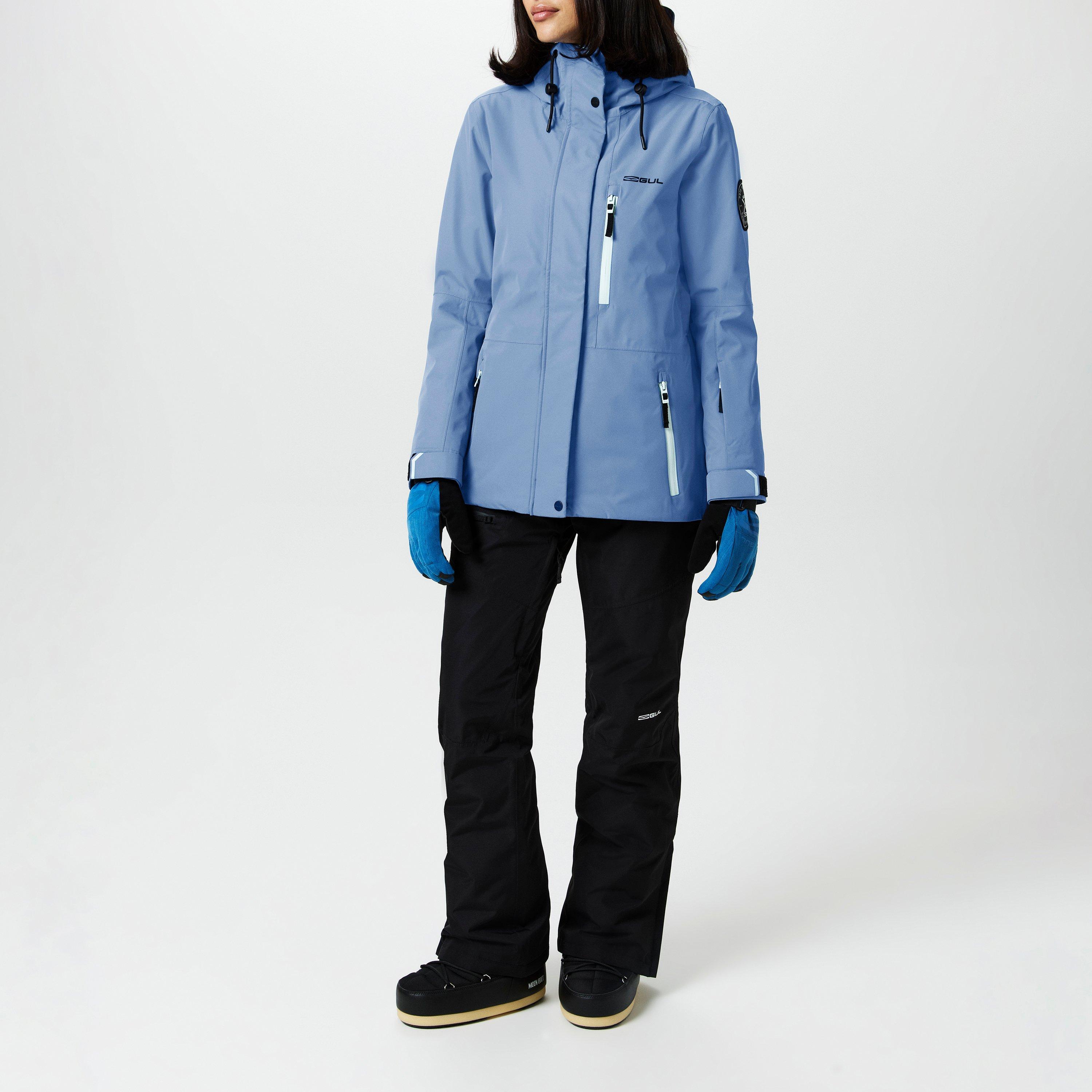 Blauw - Gul - Powder Waterproof Windproof Hooded Long Sleeve Oversized Fit Ski Jacket - 4