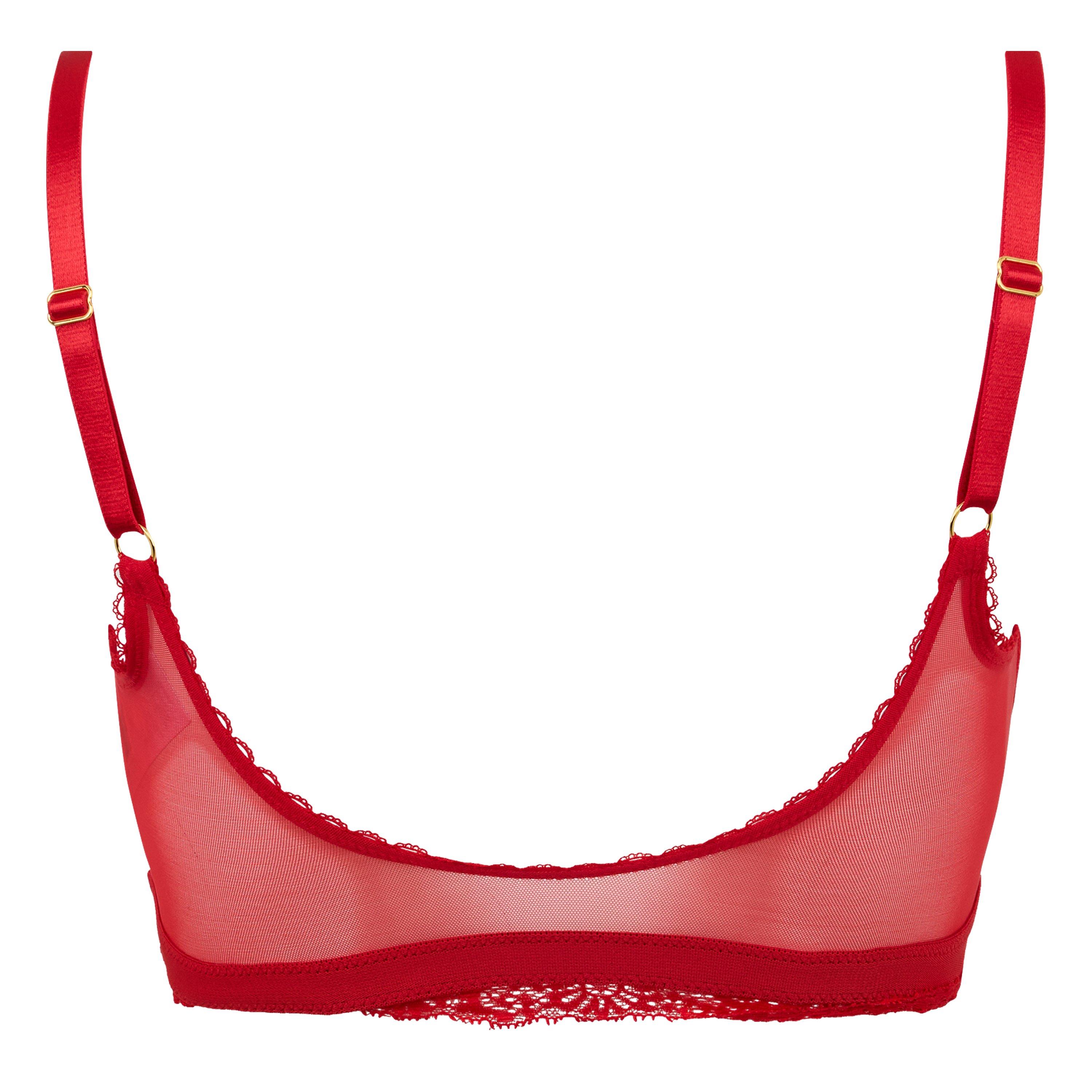 Rød - adidas Originals - Lace Bralette With Rubber Sealed Logo Front - 2