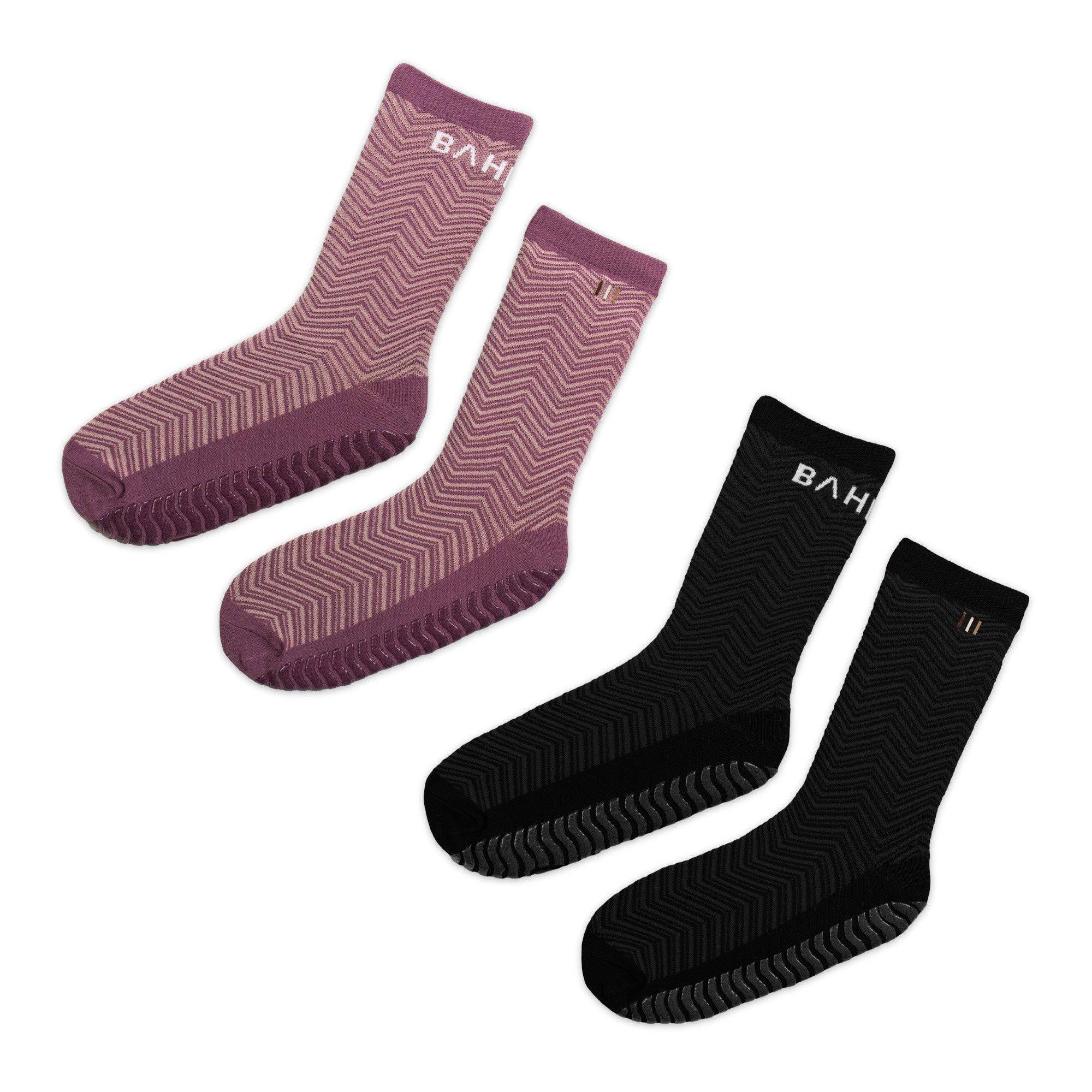 Ant/Dp Mauve - Bahe - Studio Grippy Crew Socks 2 Pack - 2